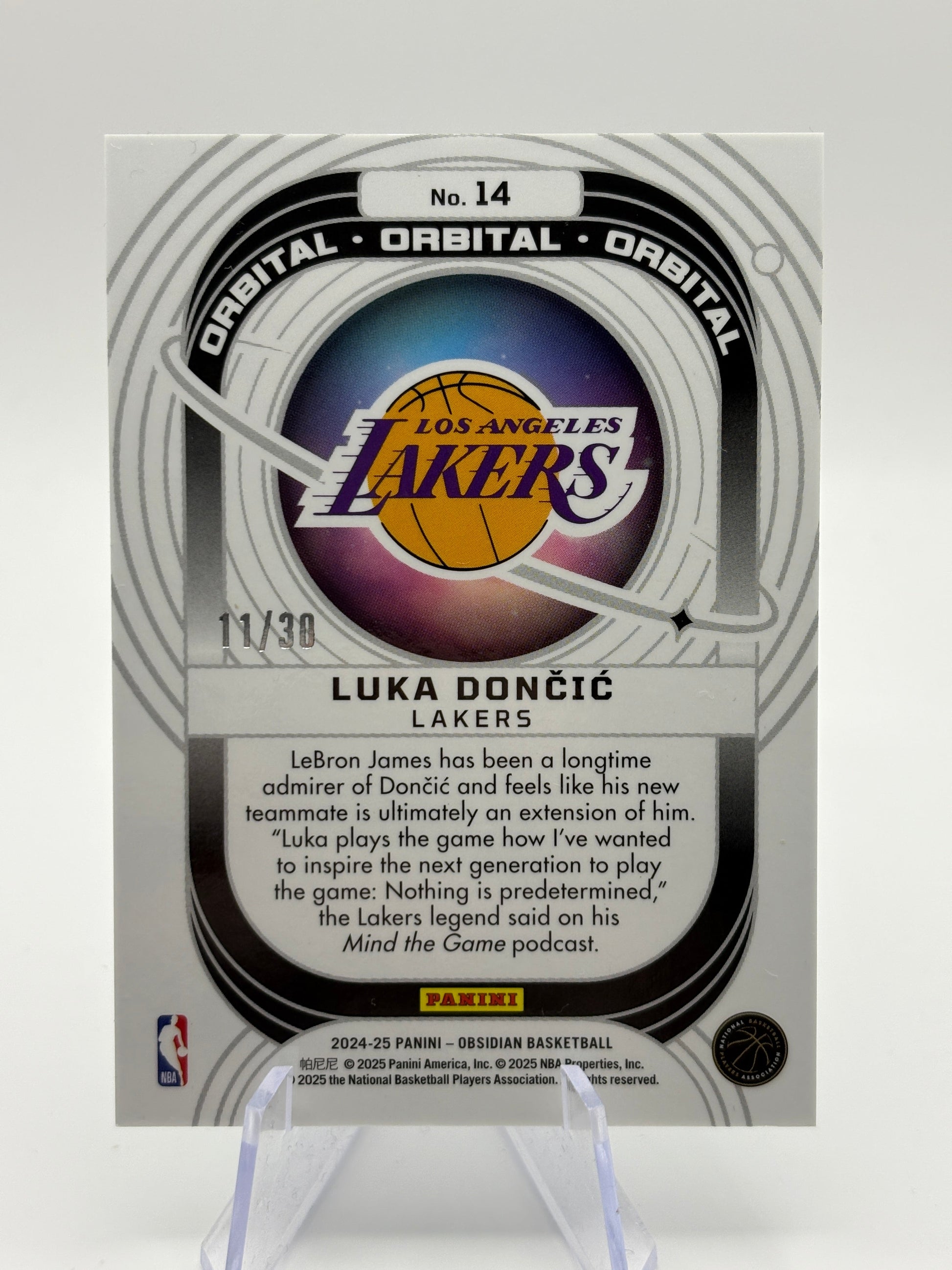2024-25 Panini Obsidian Basketball - Luka Doncic #14 11/30 Orbital Blue FRENLY BRICKS - Open 7 Days