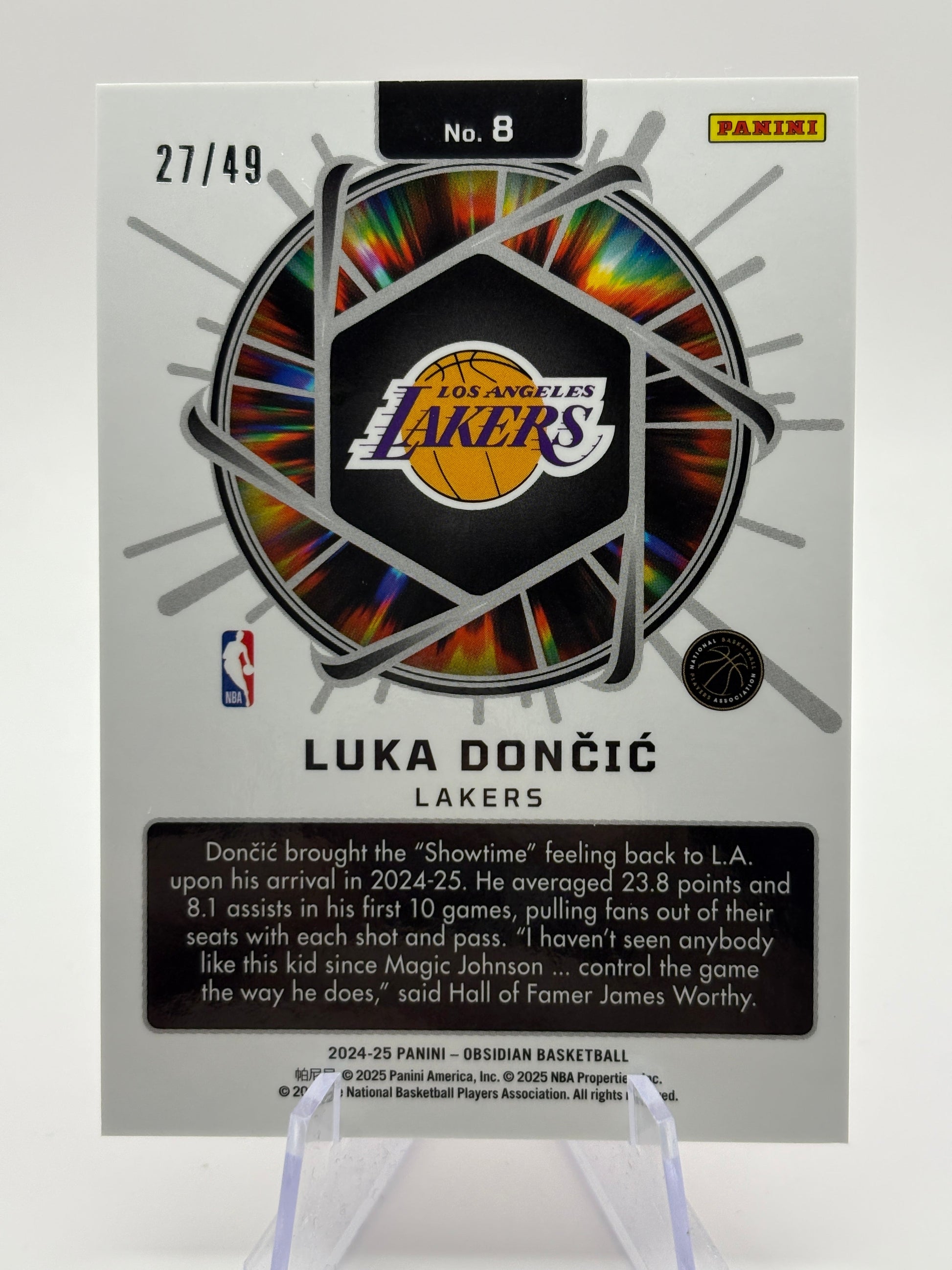 2024-25 Panini Obsidian Basketball - Luka Doncic #8 Pink Supernova /49 FRENLY BRICKS - Open 7 Days