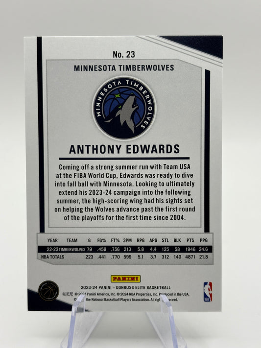 2023-24 Panini Donruss Elite Basketball - Anthony Edwards #23 /24 Hyper Green FRENLY BRICKS - Open 7 Days