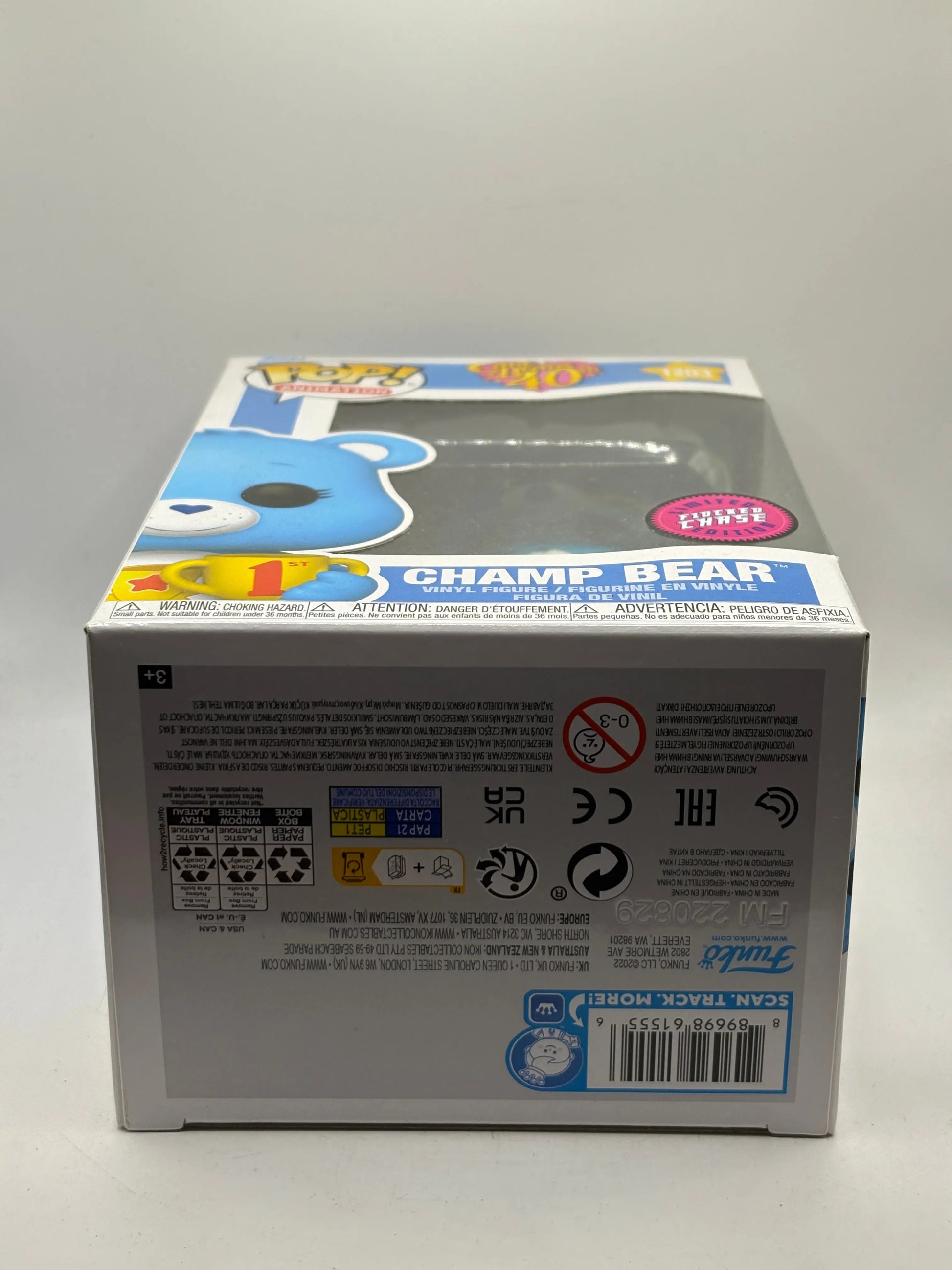 Funko POP! Animation Care Bears 40th #1203 Champ Bear Limited Flocked Chase FRENLY BRICKS - Open 7 Days