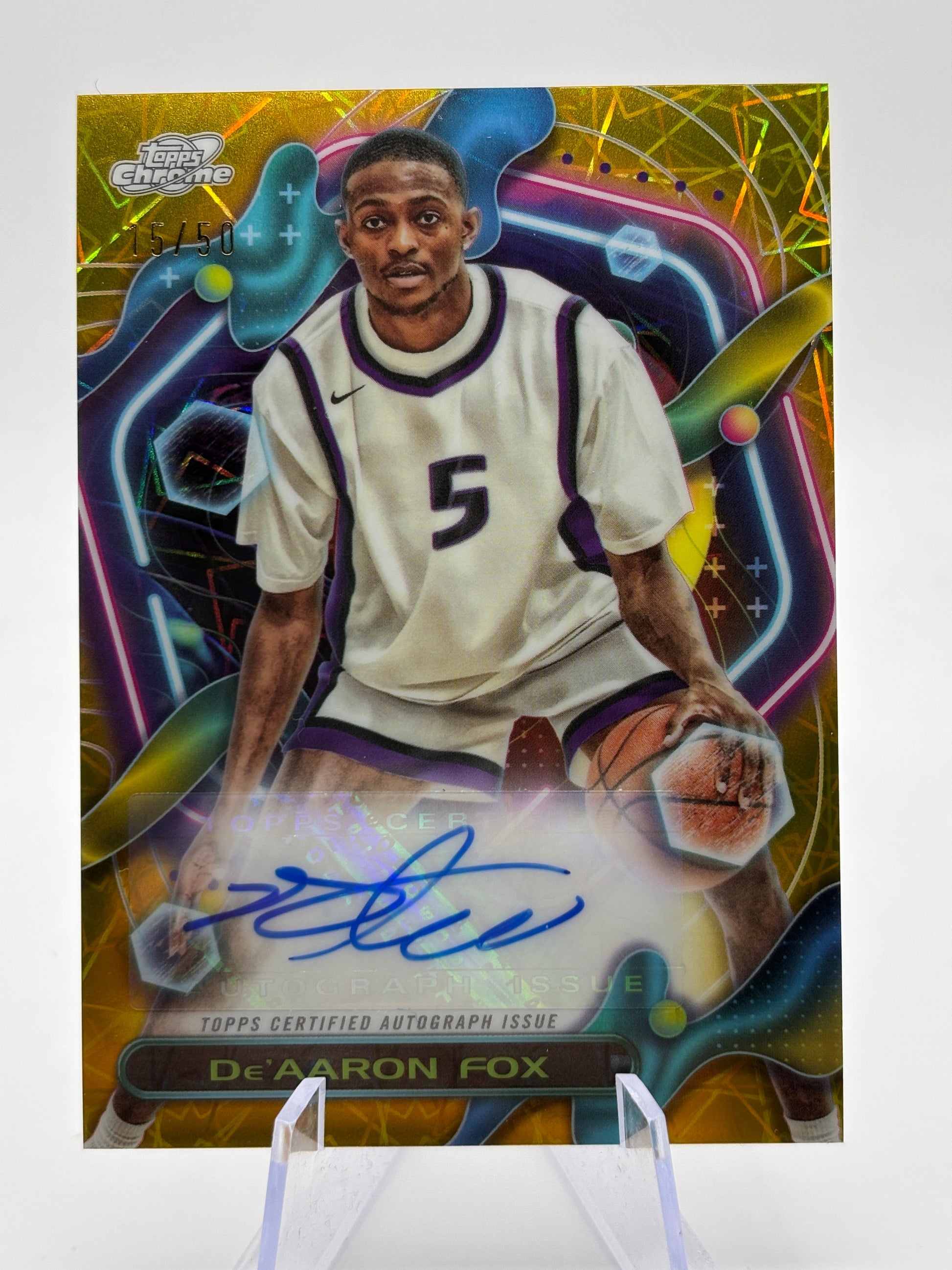 2023 - 2024 Topps Cosmic Chrome De'Aaron Fox Gold  /50 CCAV-DF Auto Autograph FRENLY BRICKS - Open 7 Days