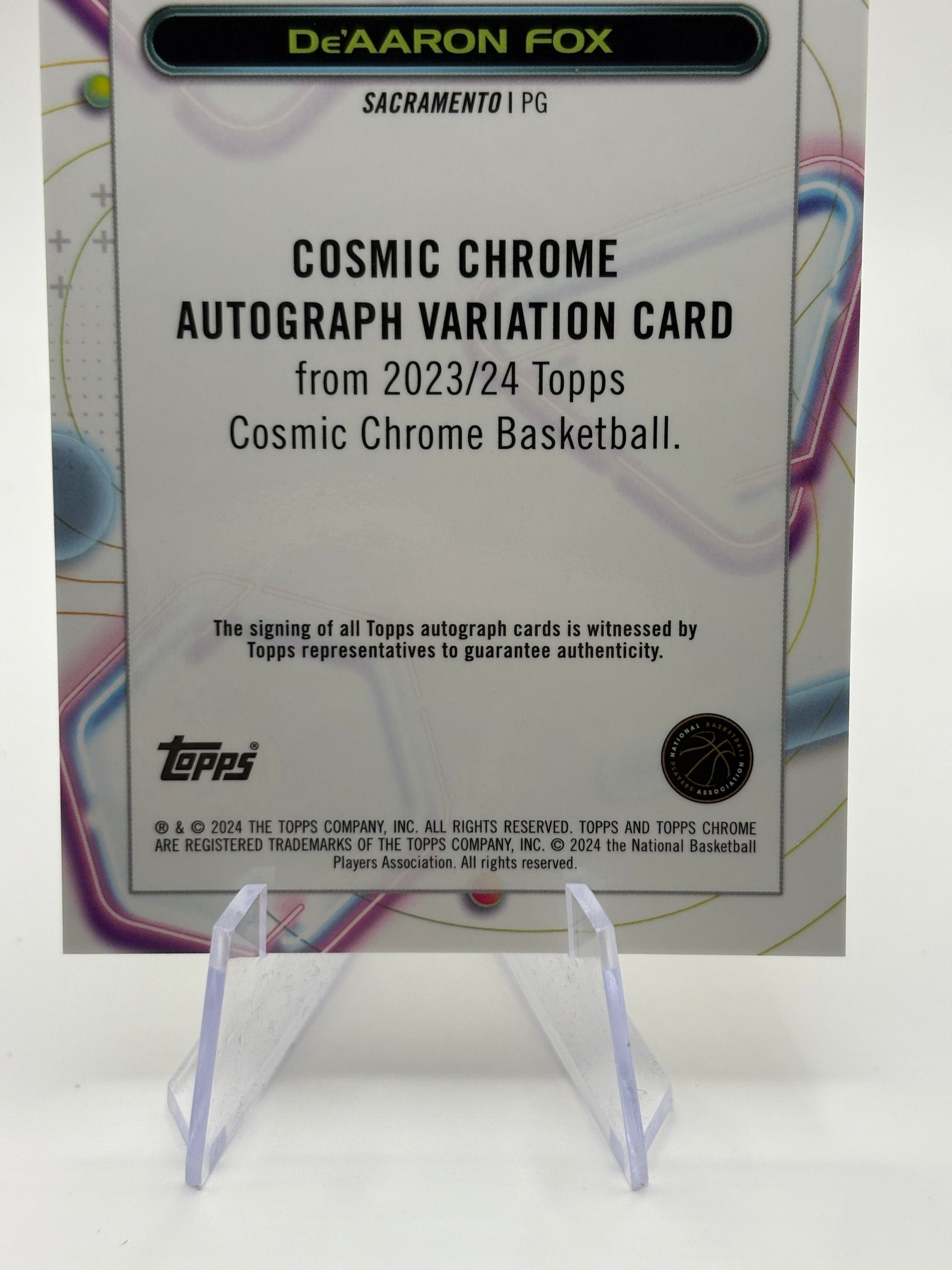 2023 - 2024 Topps Cosmic Chrome De'Aaron Fox Gold  /50 CCAV-DF Auto Autograph FRENLY BRICKS - Open 7 Days