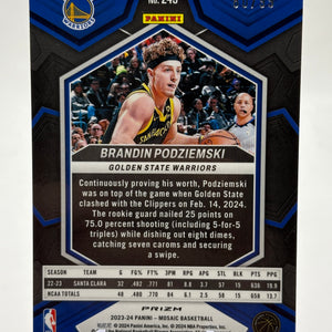 2023-24 Panini Mosaic - Rookies Brandin Podziemski Purple Mosaic Prizm /99 (RC) FRENLY BRICKS - Open 7 Days