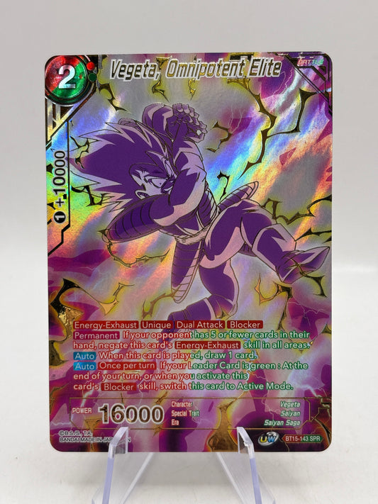 Dragon Ball Super Masters - Vegeta, Omnipotent Elite BT15-143 SPR - photo 1