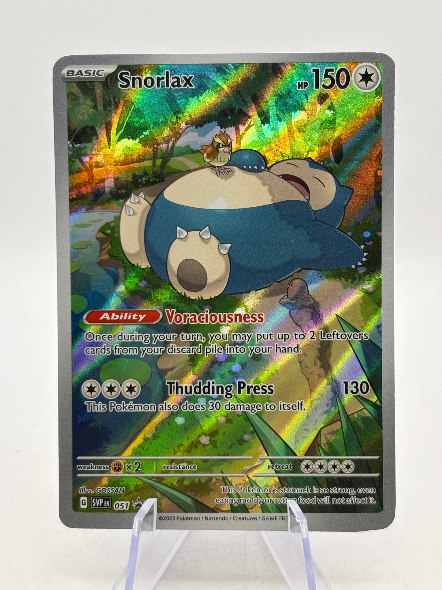 Pokemom TCG 151 SVP Promo - Snorlax 051 Black Star Illustration MP
