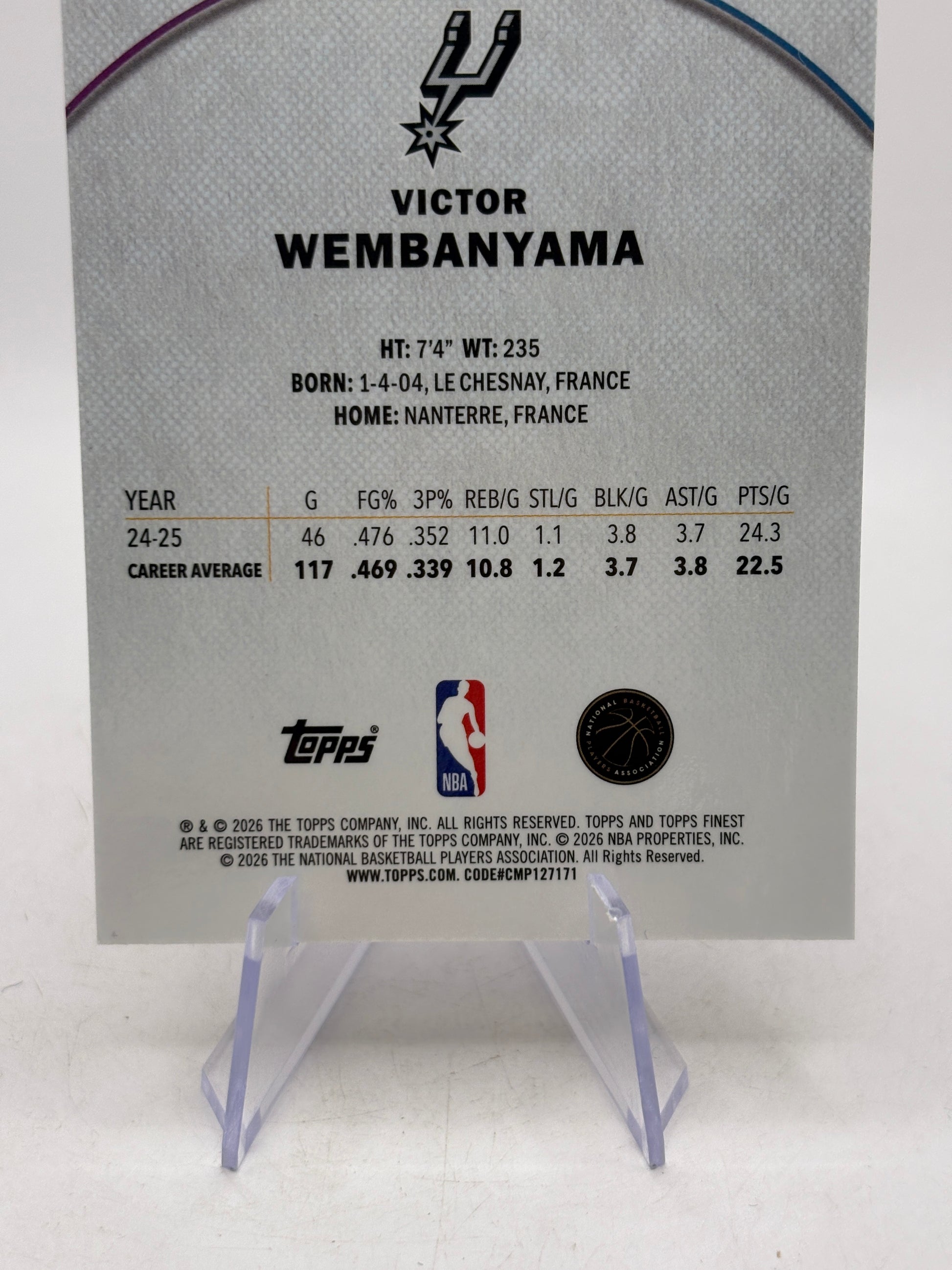 2026 Topps Finest Basketball - Victor Wembanyama #98 Common Oil Spill Refractor image 4