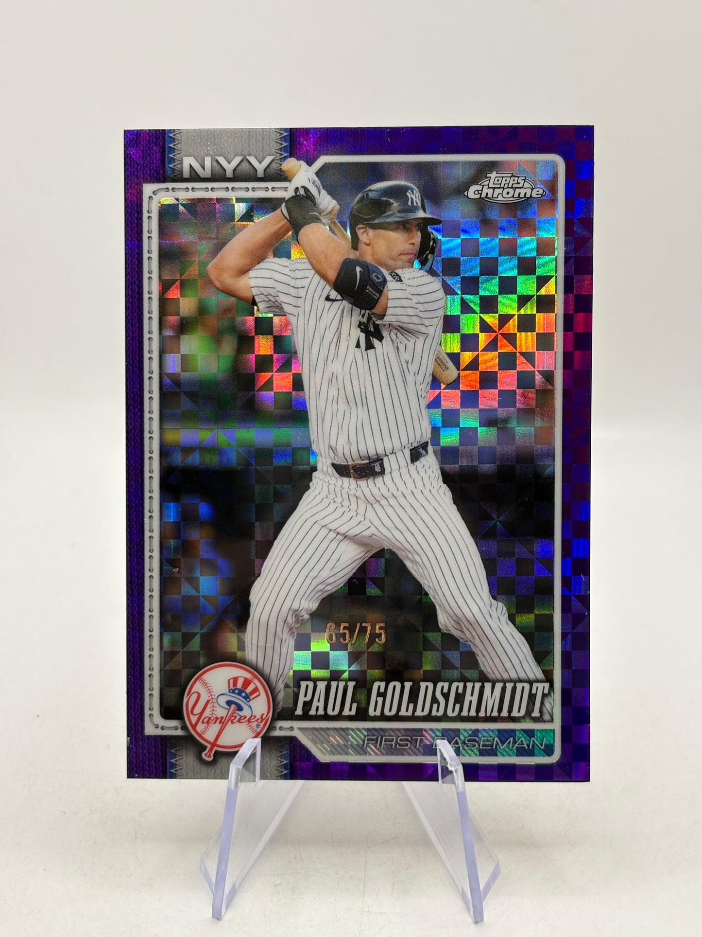 Topps Chrome MLB - Paul Goldschmidt Purple X Fractor /75 Yankees
