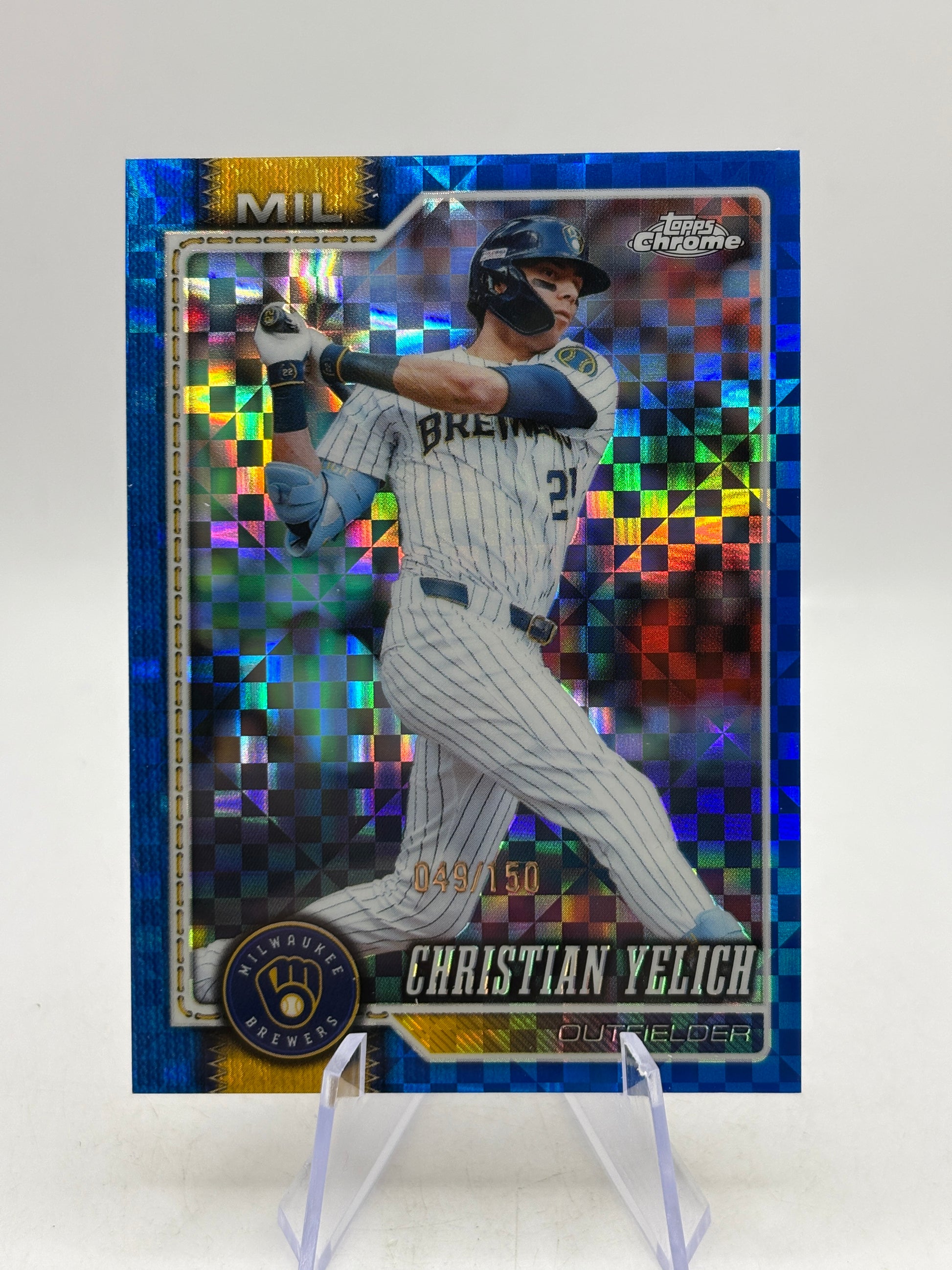 Topps Chrome MLB - Christian Yelich Blue X Fractor /150 Brewers image 1