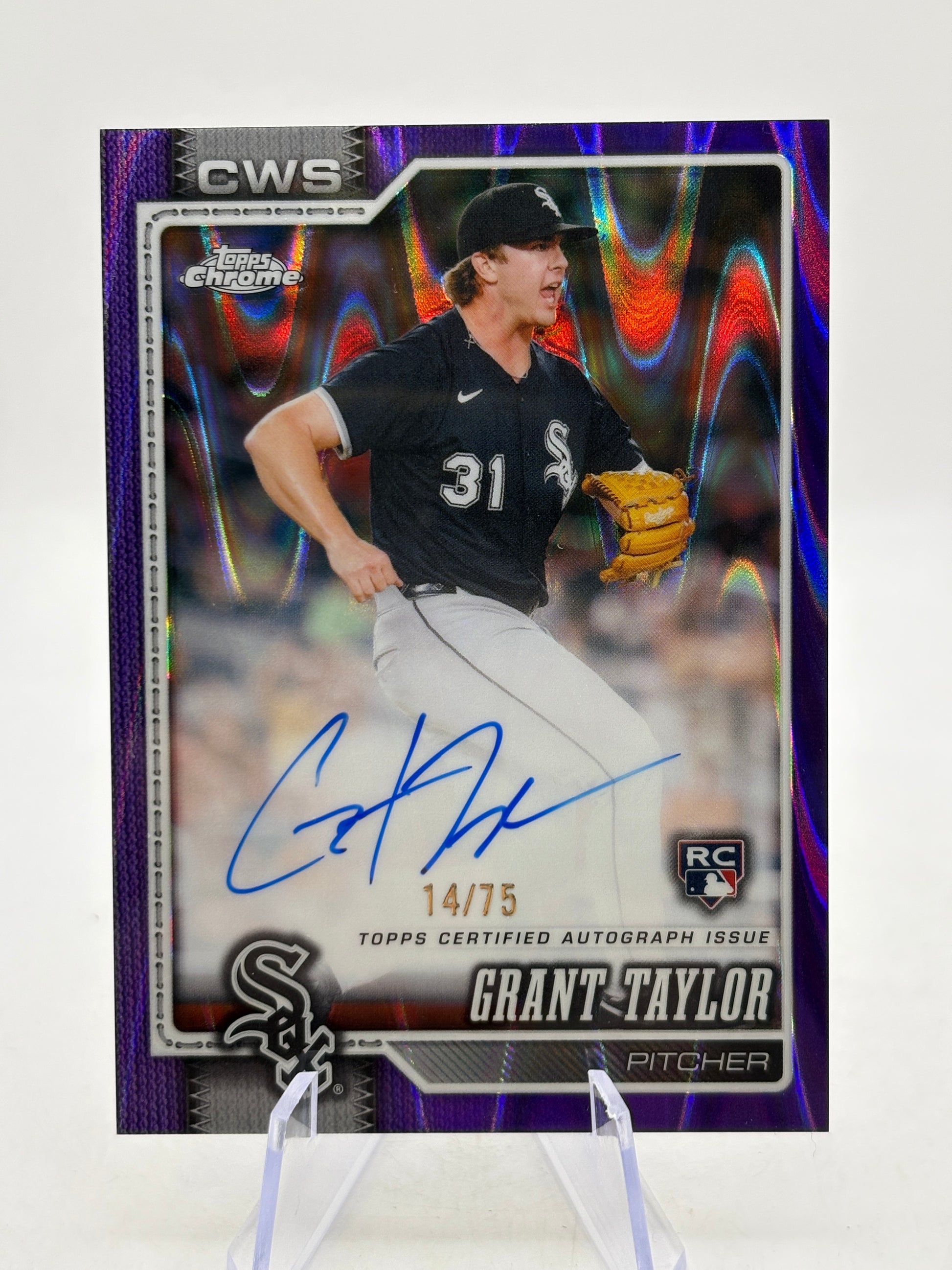 Topps Chrome MLB - Grant Taylor Rookie Auto /75 Purple Raywave image 1
