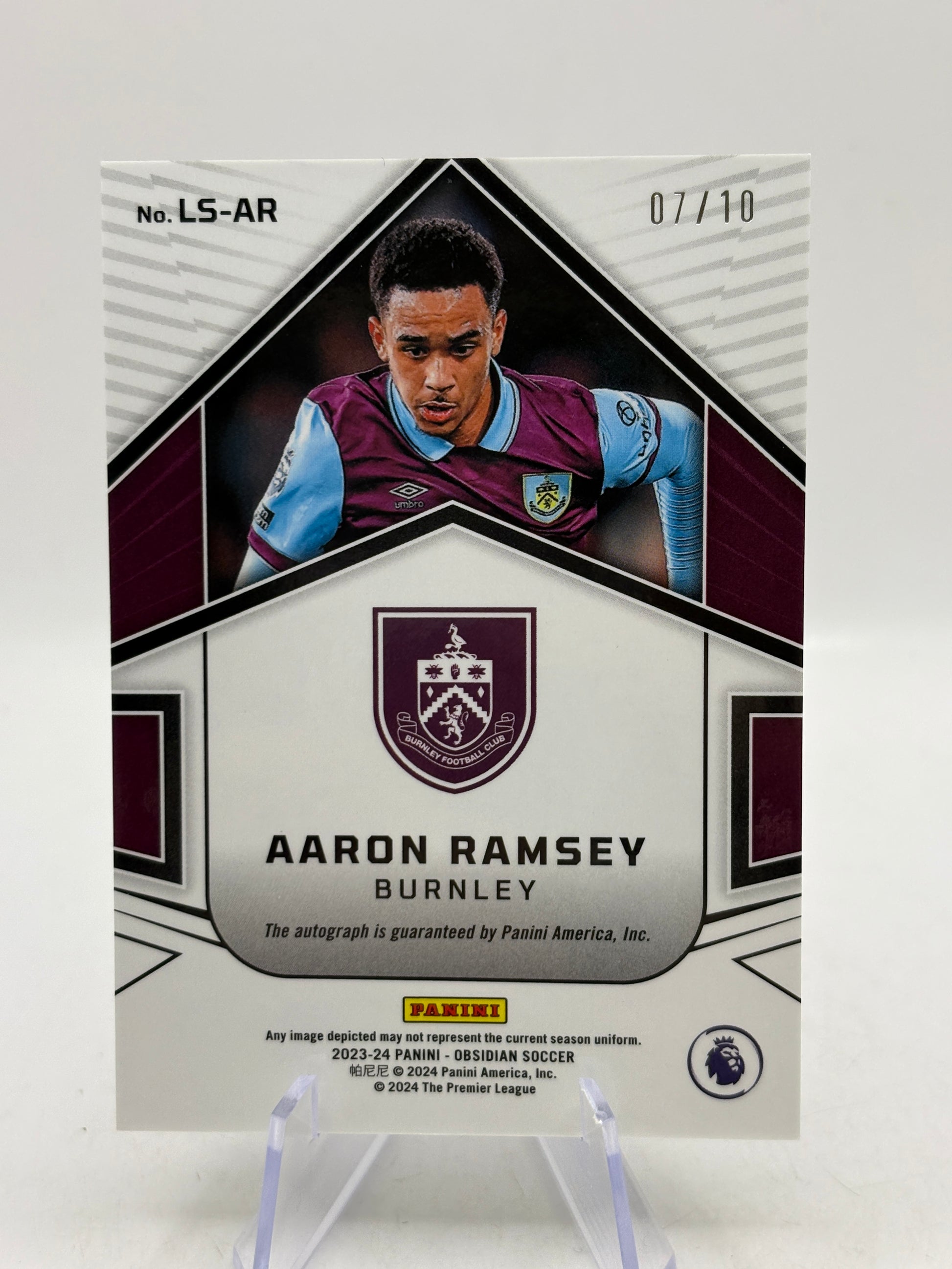 2023-24 Panini Obsidian - Aaron Ramsey Lightning Strike Auto /10 Blue image 2