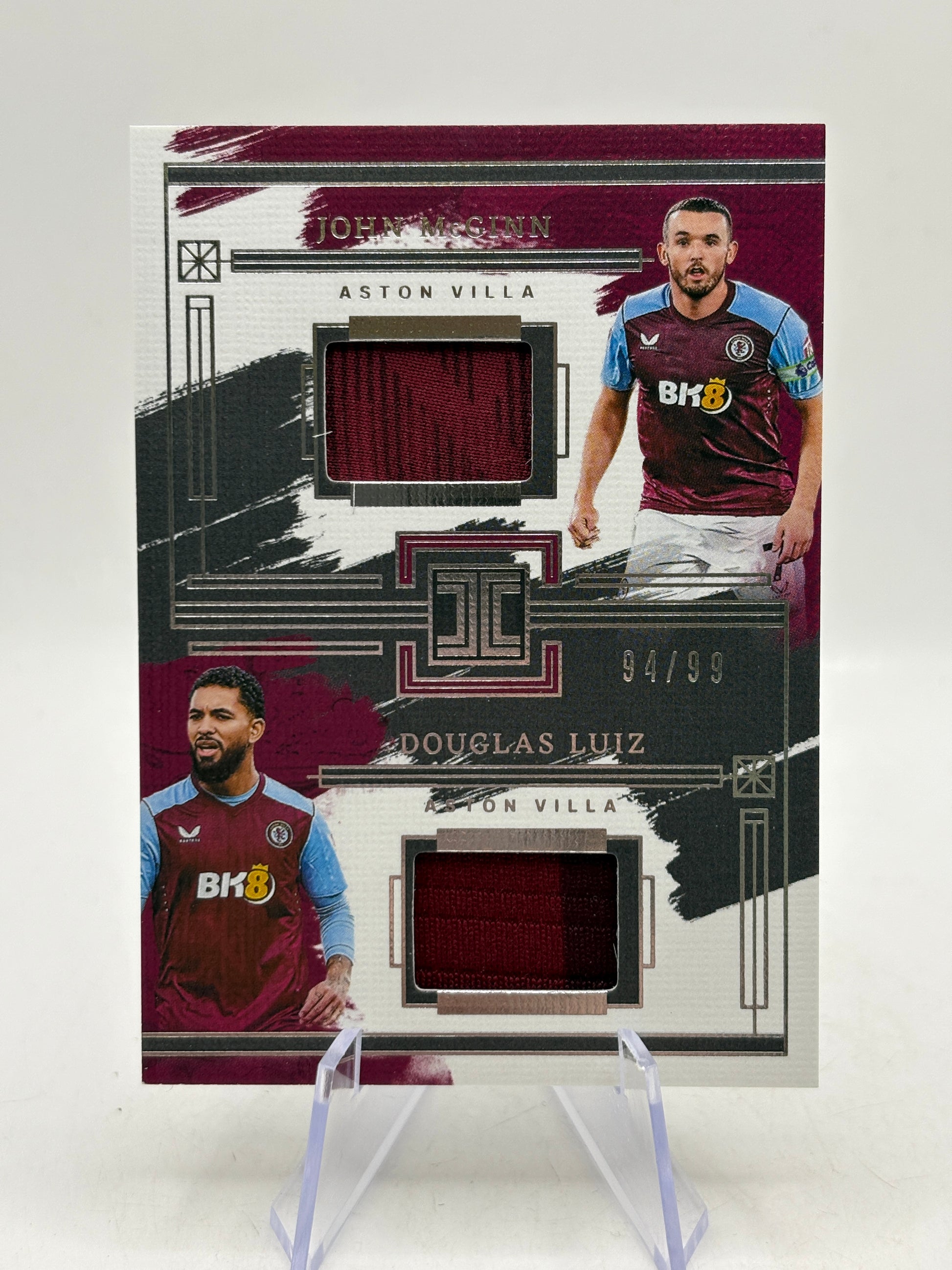 2023 Impeccable Premier League Dual Materials /99 John McGinn Douglas Luiz Dual Patch image 1