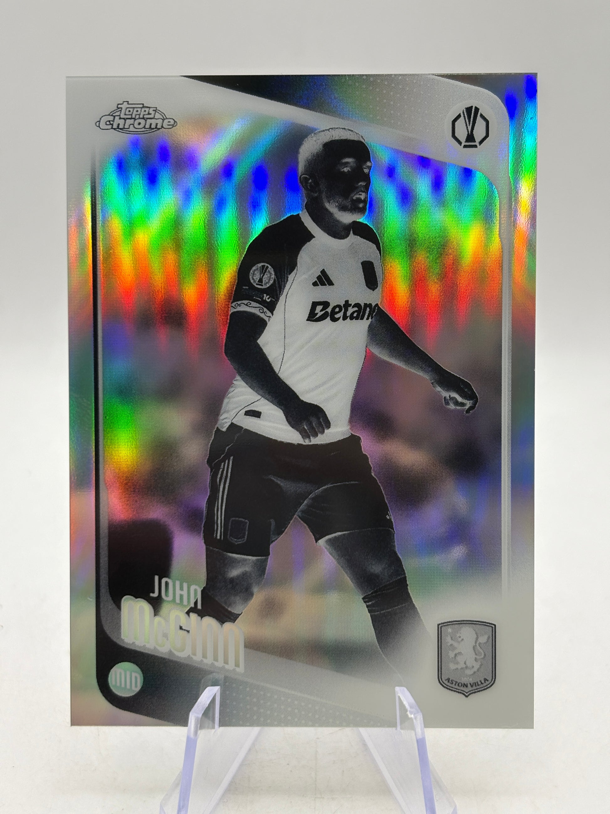 2025-26 Topps Chrome UEFA UCC John McGinn Negative Refractor SP Aston Villa image 1