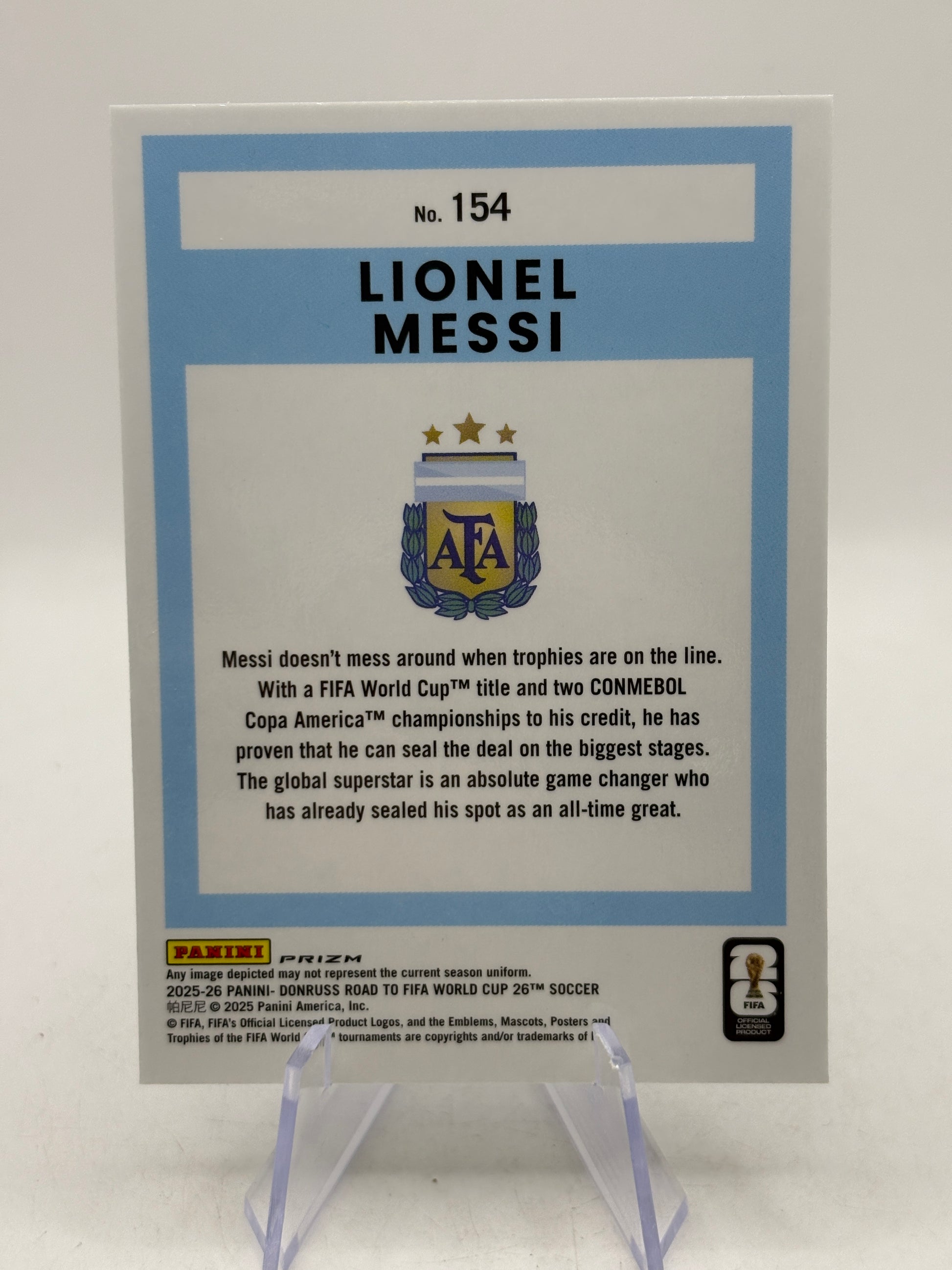 2025-26 Panini Donruss Road to World Cup - #154 Lionel Messi Silver image 2
