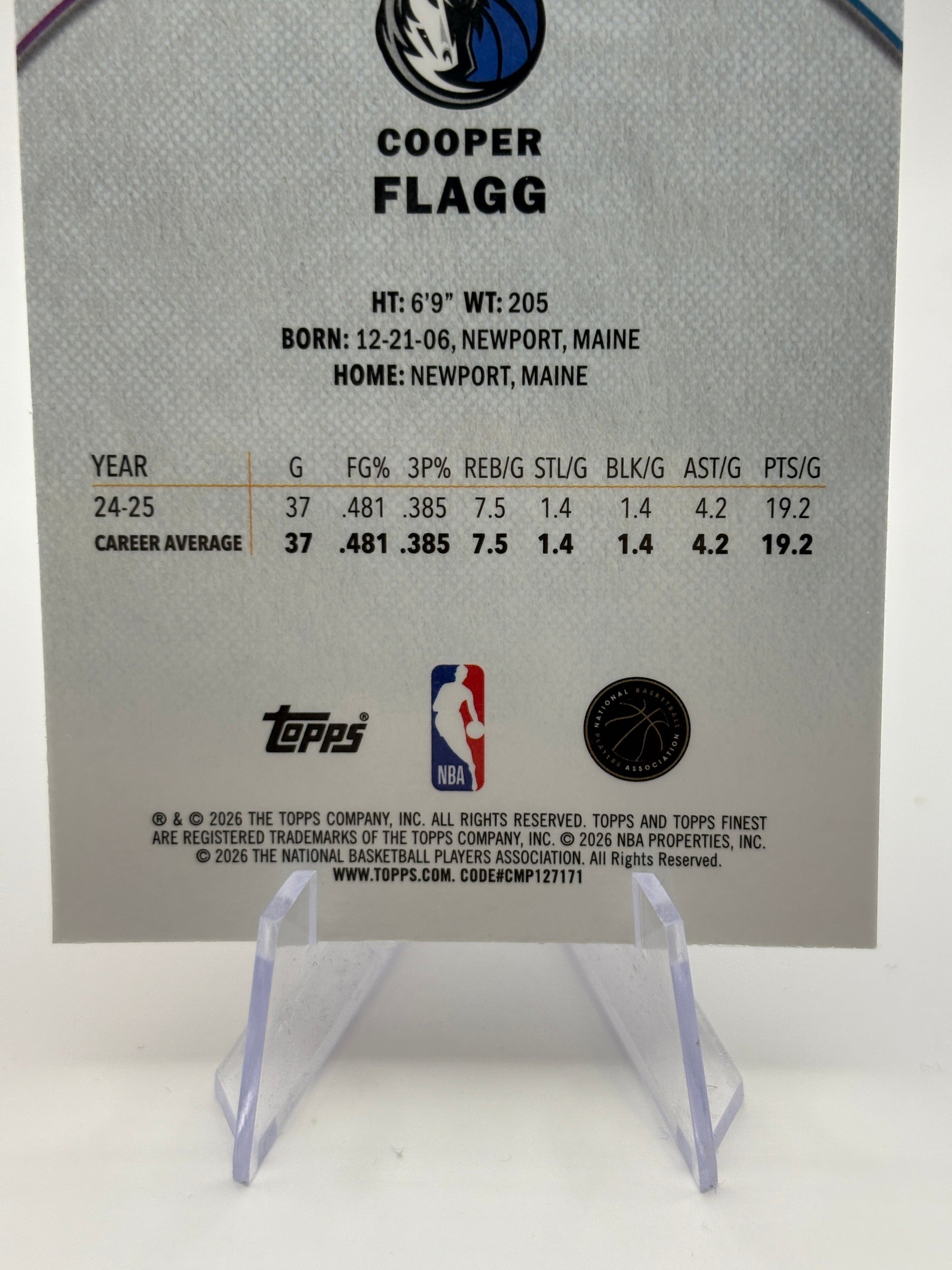 2025-26 Topps Finest Basketball COOPER FLAGG Dallas Mavericks Common Rookie #1 FRENLY BRICKS - Open 7 Days