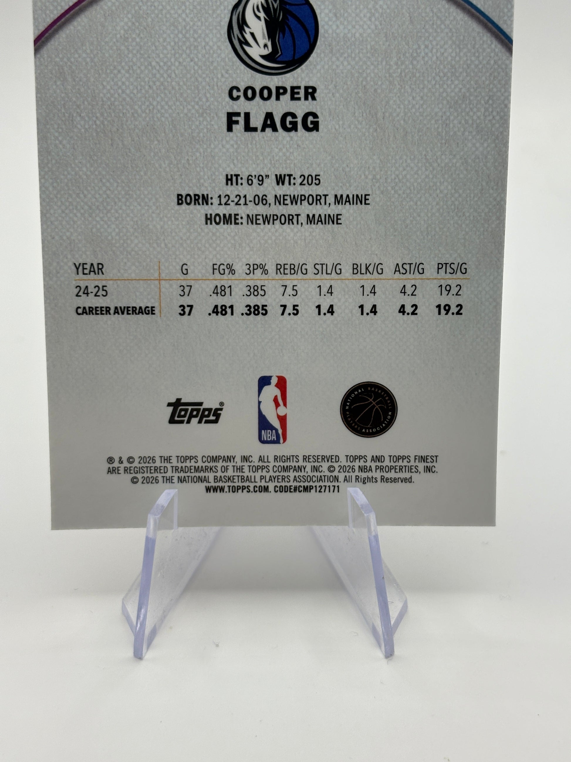 2025-26 Topps Finest Cooper Flagg #1 RC Rookie Common Oil Spill Refractor FRENLY BRICKS - Open 7 Days