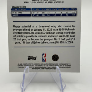 2025-26 NBA Topps Chrome Cooper Flagg RC Dallas Mavericks Base Rookie #251 FRENLY BRICKS - Open 7 Days