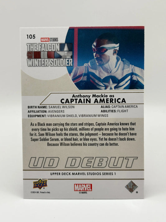 2024 UD Marvel Studios Series 1 Anthony Mackie as Captain America /10 FRENLY BRICKS - Open 7 Days