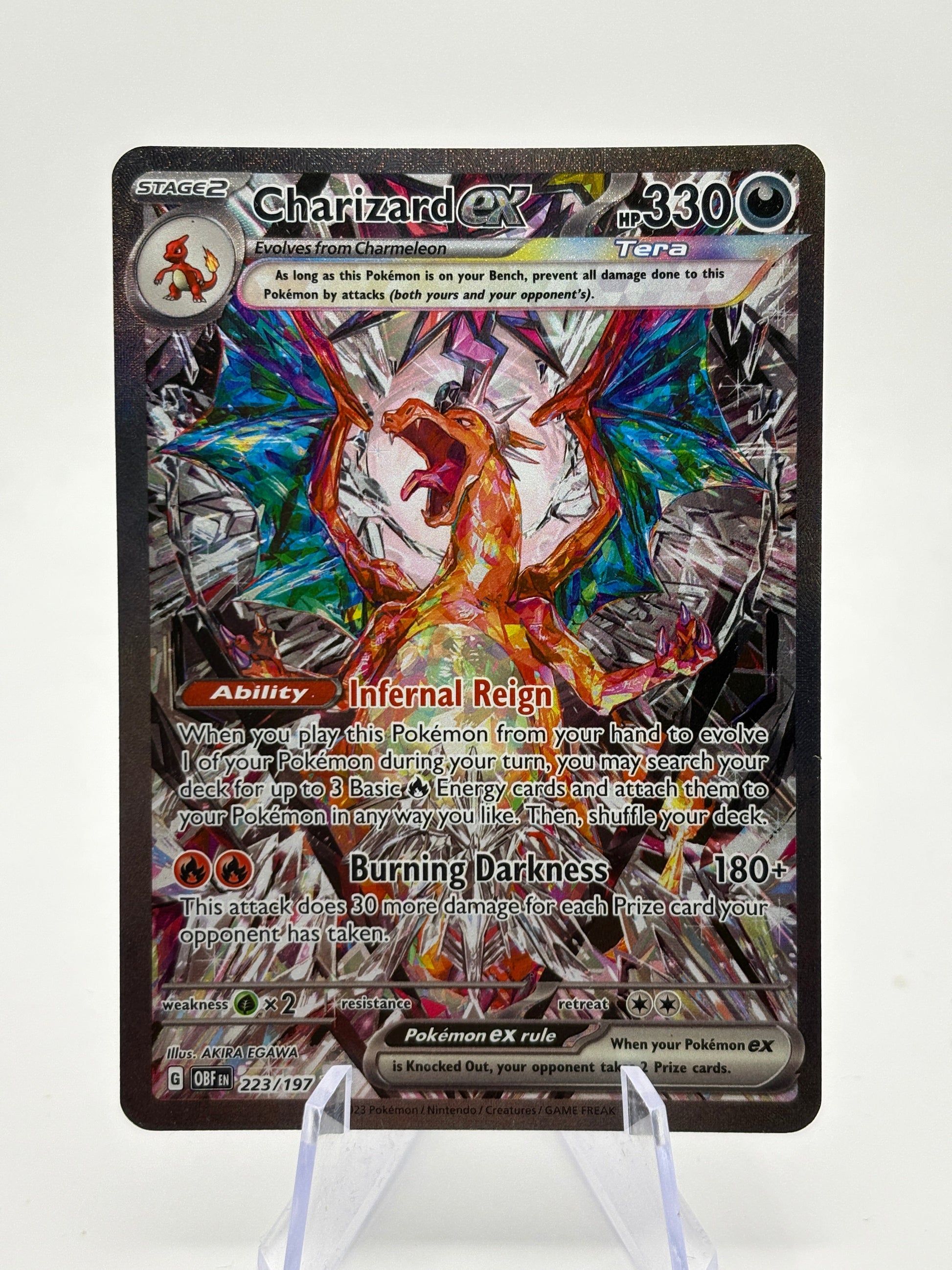 Pokemon TCG Obsidian Flames - Charizard EX 223/197 Special Illustration Rare LP FRENLY BRICKS - Open 7 Days