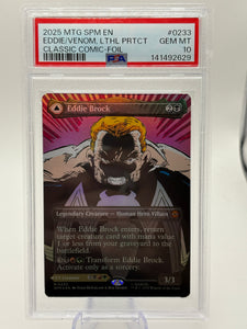 2025 MTG MARVEL'S SPIDER-MAN #0233 EDDIE BROCK/VENOM, LETHAL PROTECTOR PSA 10