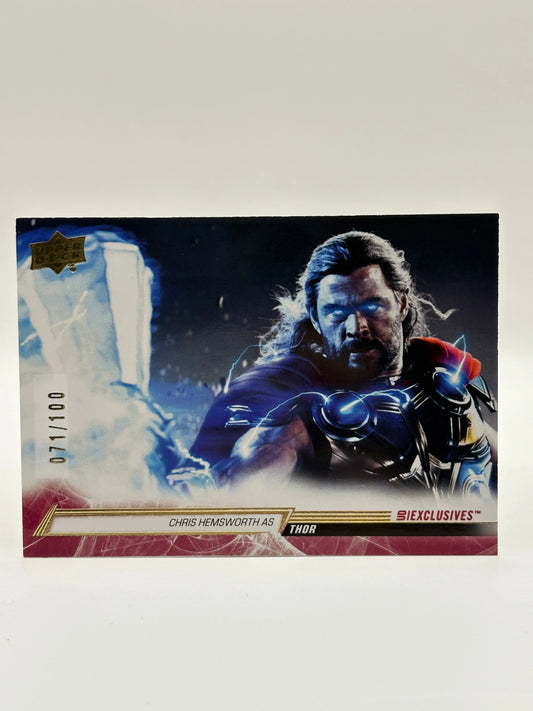 2024 Marvel Studios Series 2 UD Exclusives Gold /100 Chris Hemsworth Thor #189 FRENLY BRICKS - Open 7 Days