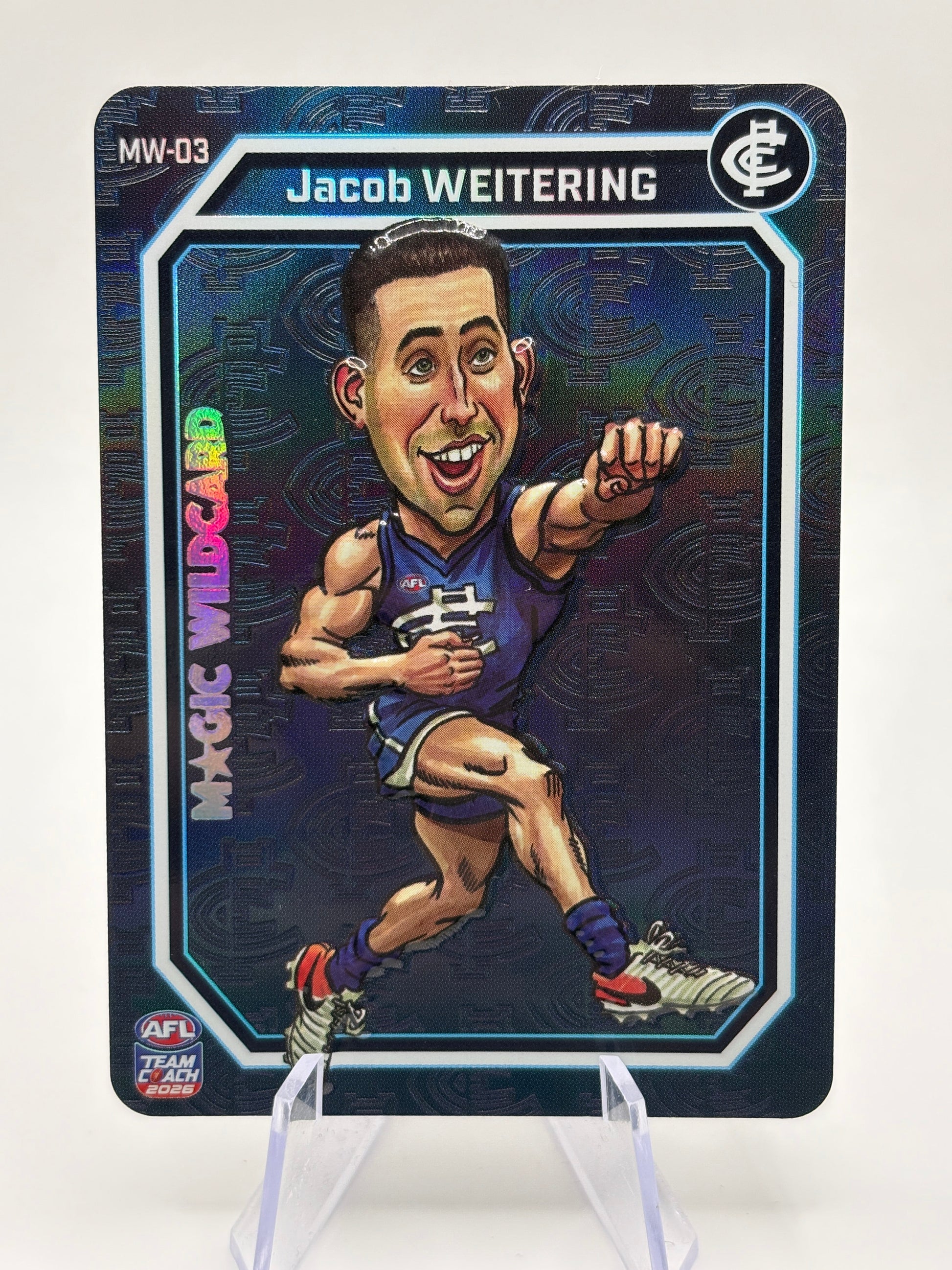 2026 Teamcoach Magic Wildcard Jacob Weitering MW-03 Carlton Blues FRENLY BRICKS - Open 7 Days