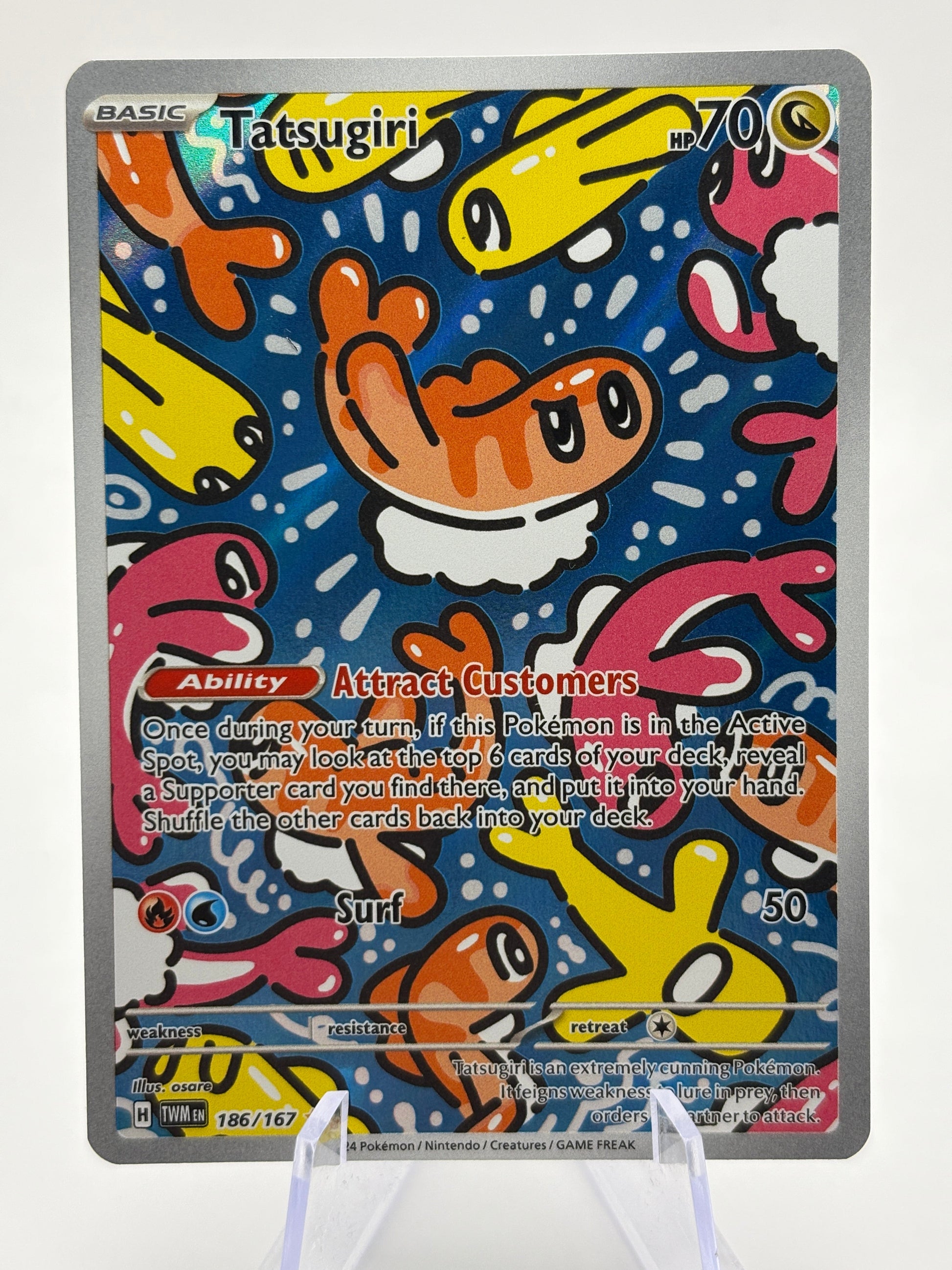 Pokemon TCG Twilight Masquerade- Tatsugiri 186/167 Illustration Rare NM FRENLY BRICKS - Open 7 Days