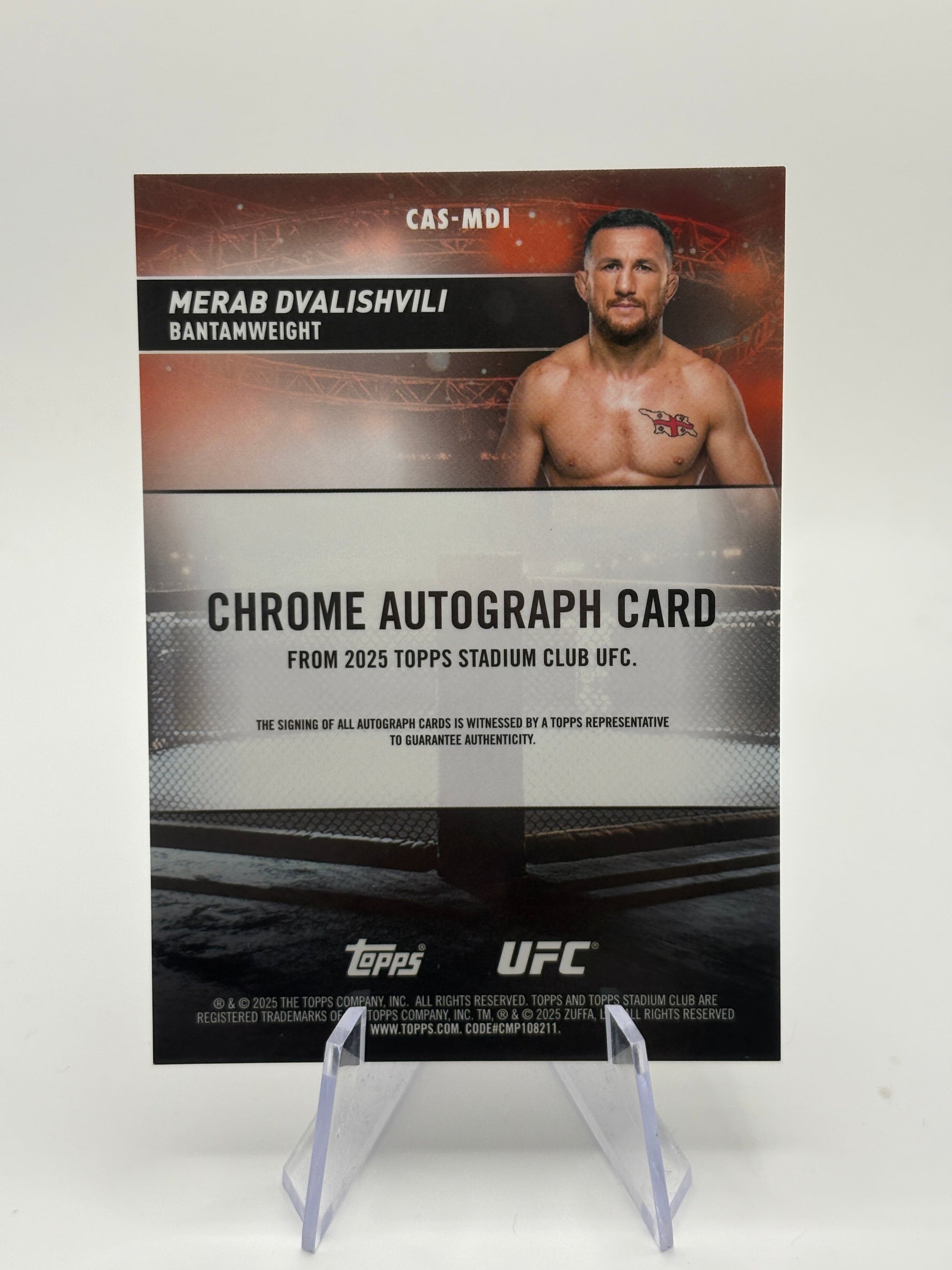 2025 Topps Stadium Club Chrome UFC Merab Dvalishvili #CAS-MDI Refractor Auto FRENLY BRICKS - Open 7 Days