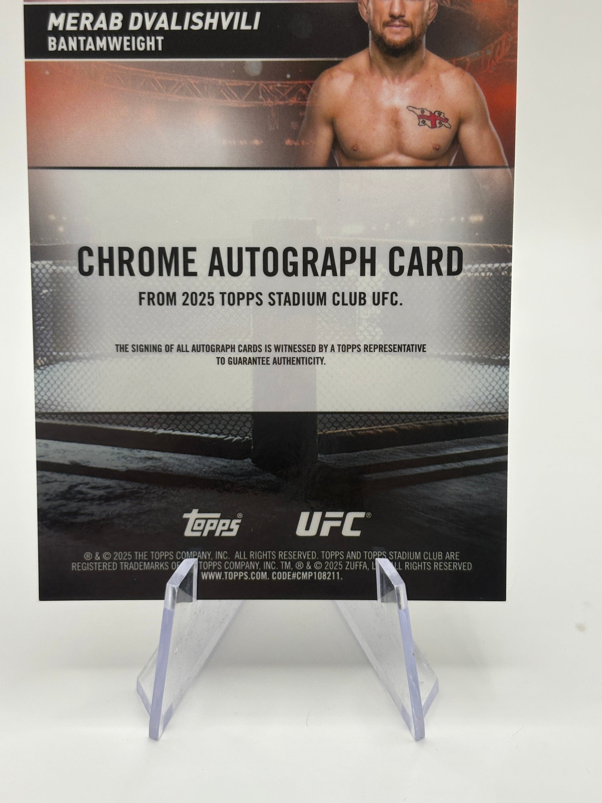 2025 Topps Stadium Club Chrome UFC Merab Dvalishvili #CAS-MDI Refractor Auto FRENLY BRICKS - Open 7 Days