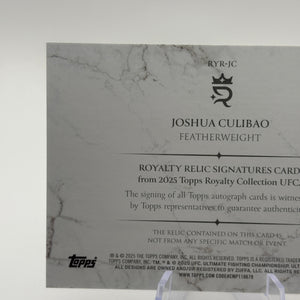 2025 Topps Royalty UFC JOSHUA CULIBAO Royalty Relic Signatures Patch Auto /99 FRENLY BRICKS - Open 7 Days