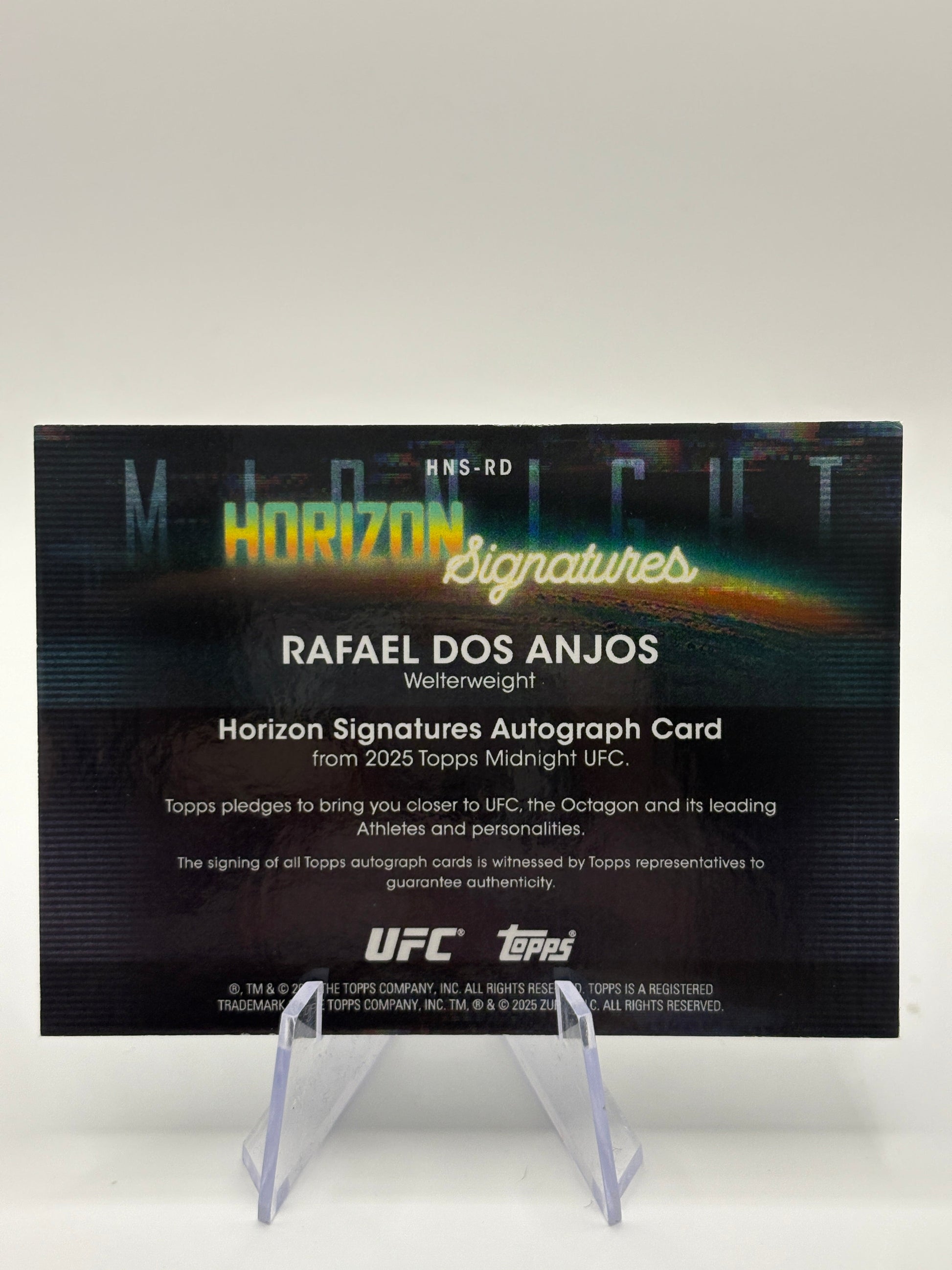 2025 Topps Midnight UFC - Horizon Signatures Rafael Dos Anjos Auto Blue 25/25 Book End FRENLY BRICKS - Open 7 Days