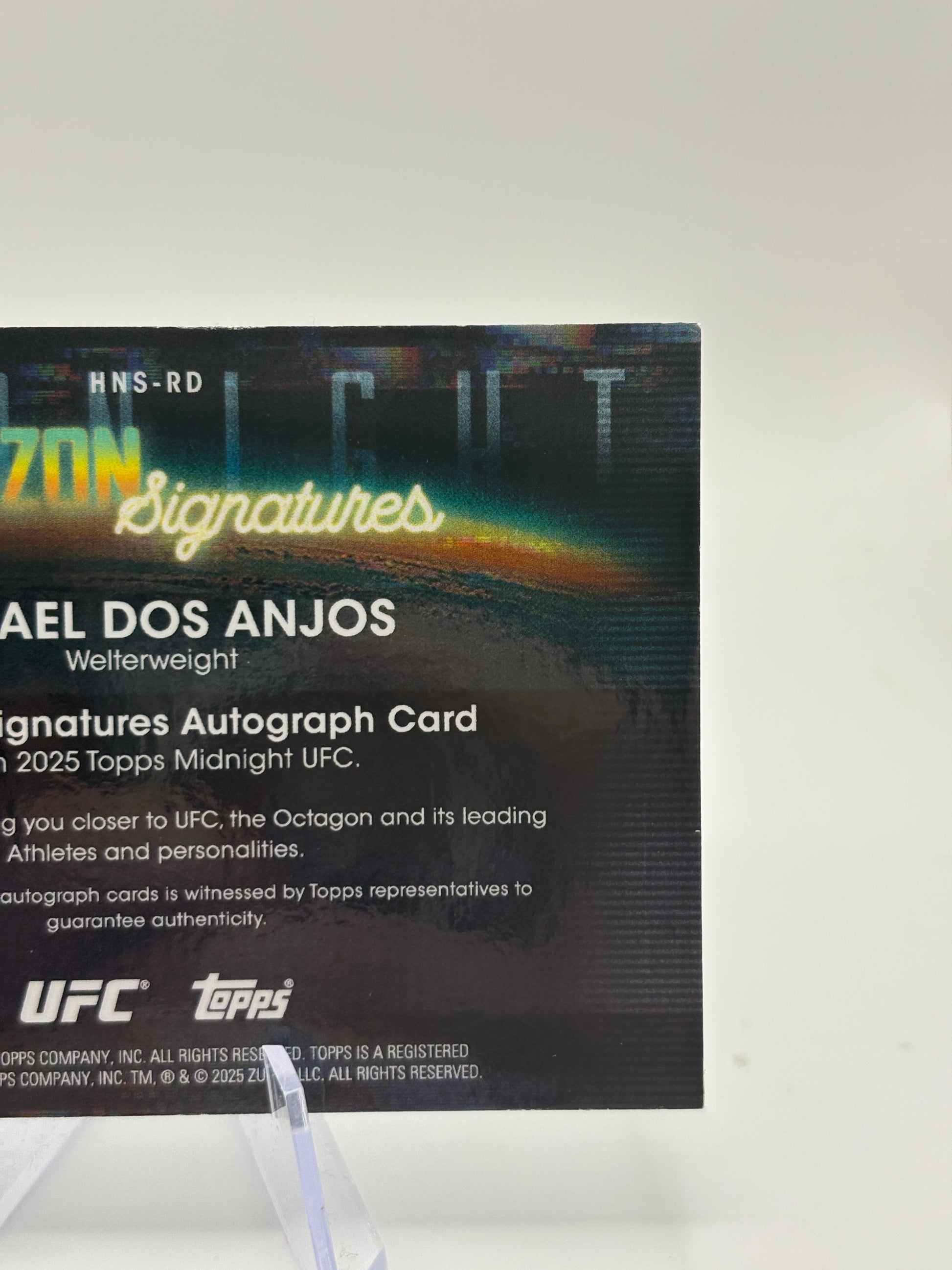 2025 Topps Midnight UFC - Horizon Signatures Rafael Dos Anjos Auto Blue 25/25 Book End FRENLY BRICKS - Open 7 Days