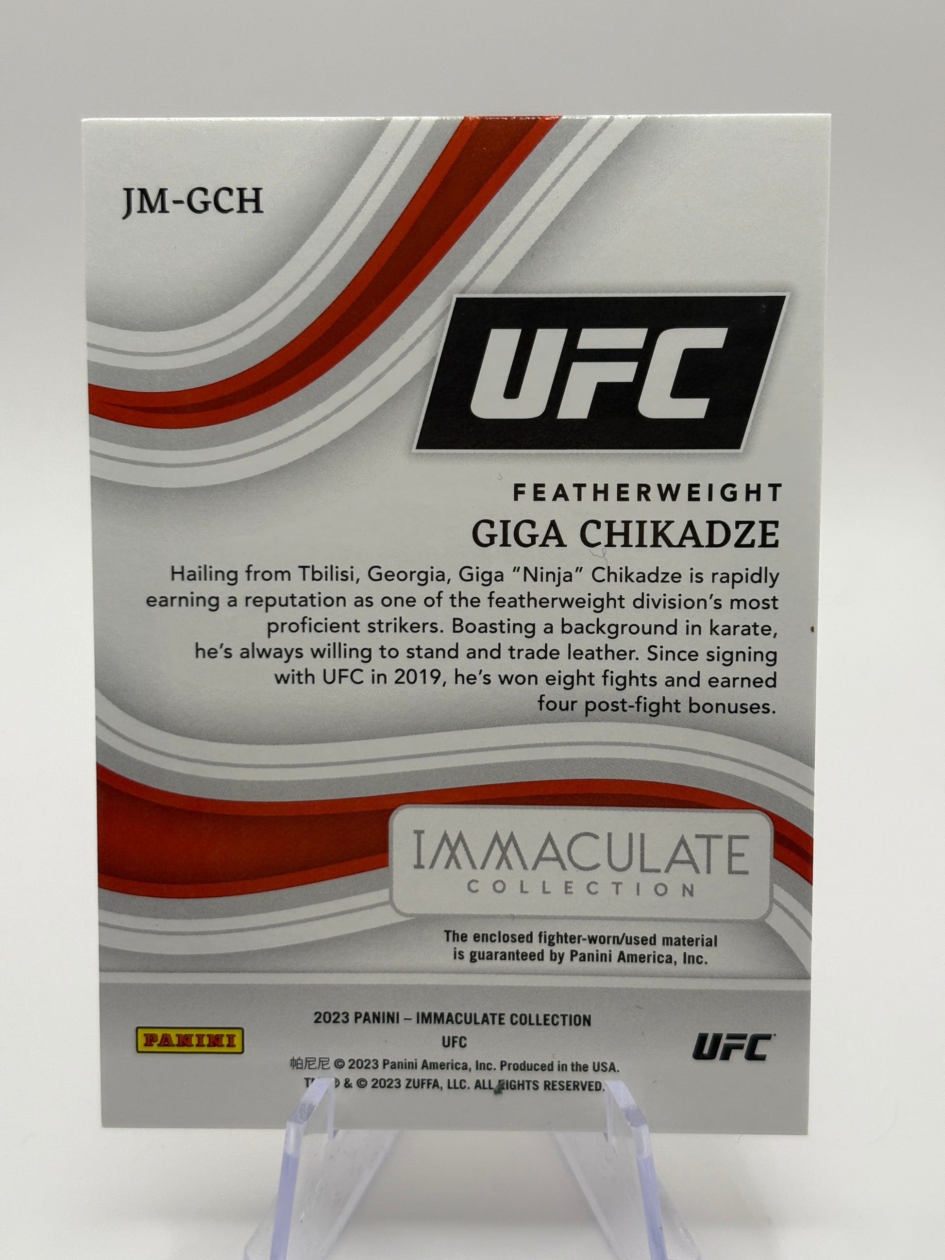 2023 Panini Immaculate UFC Jumbo Memorabilia Jersey /10 Giga Chikadze FRENLY BRICKS - Open 7 Days
