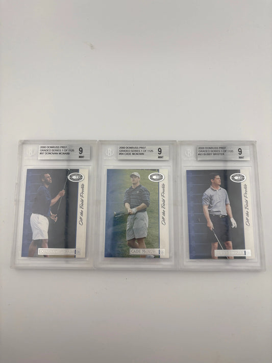 NFL QB Off The Field Profile Graded Lot - Golf, Bubby Brister, Donruss FRENLY BRICKS - Open 7 Days
