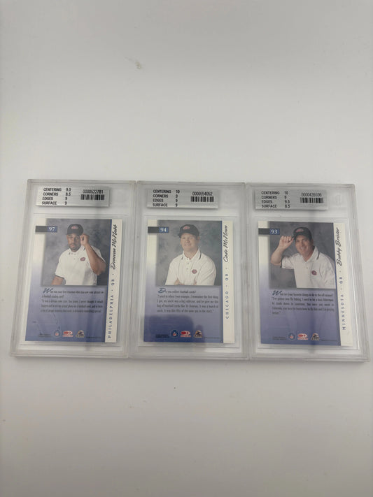 NFL QB Off The Field Profile Graded Lot - Golf, Bubby Brister, Donruss FRENLY BRICKS - Open 7 Days