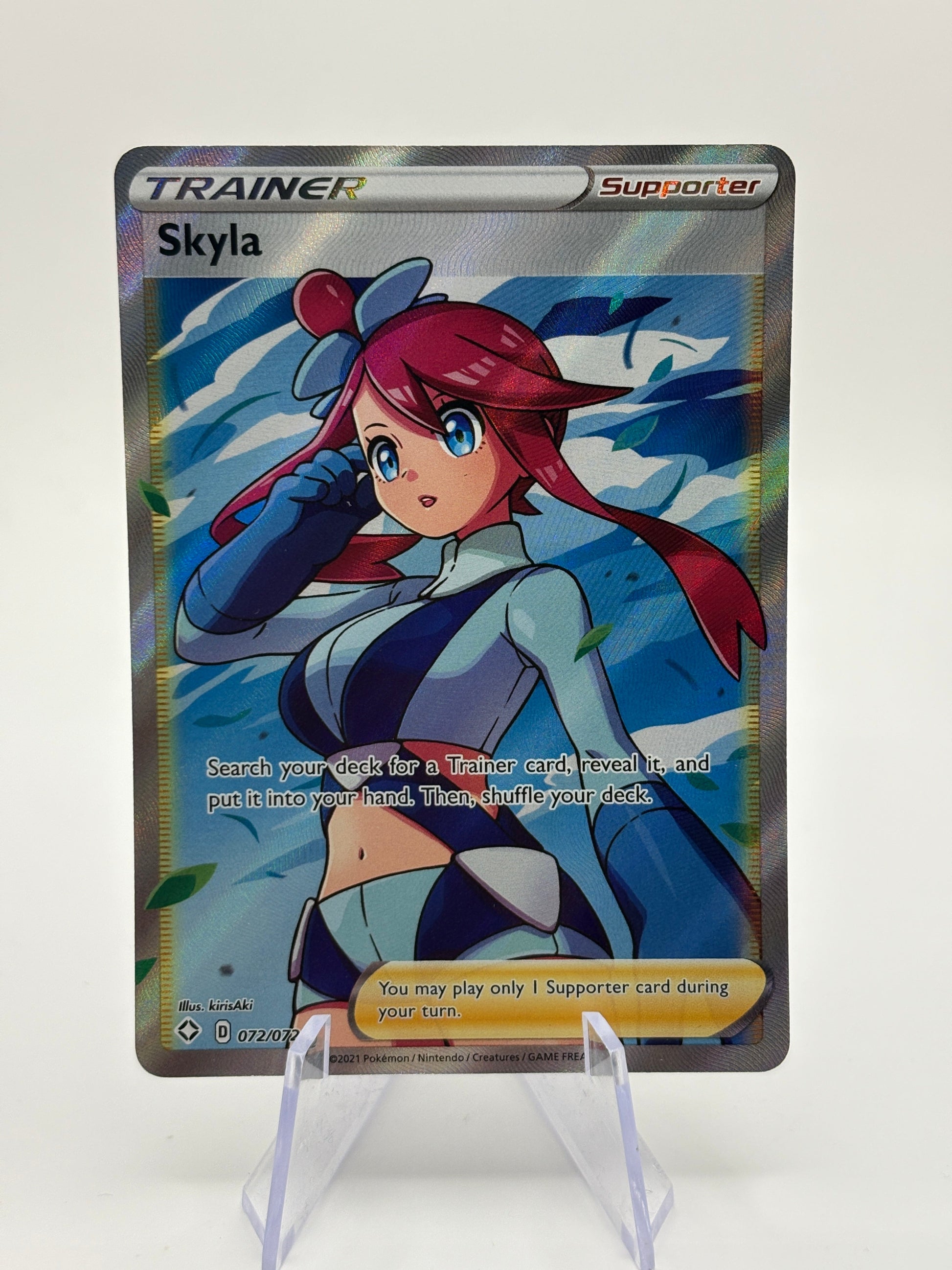2021 Pokemon Card - Skyla Trainer Full Art #072/072 - Shining Fates - NM FRENLY BRICKS - Open 7 Days