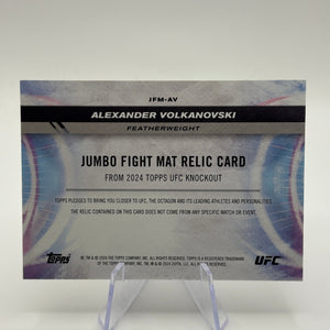 2024 Topps UFC Jumbo Fight Mat Relic Card Alexander Volkanovski FRENLY BRICKS - Open 7 Days