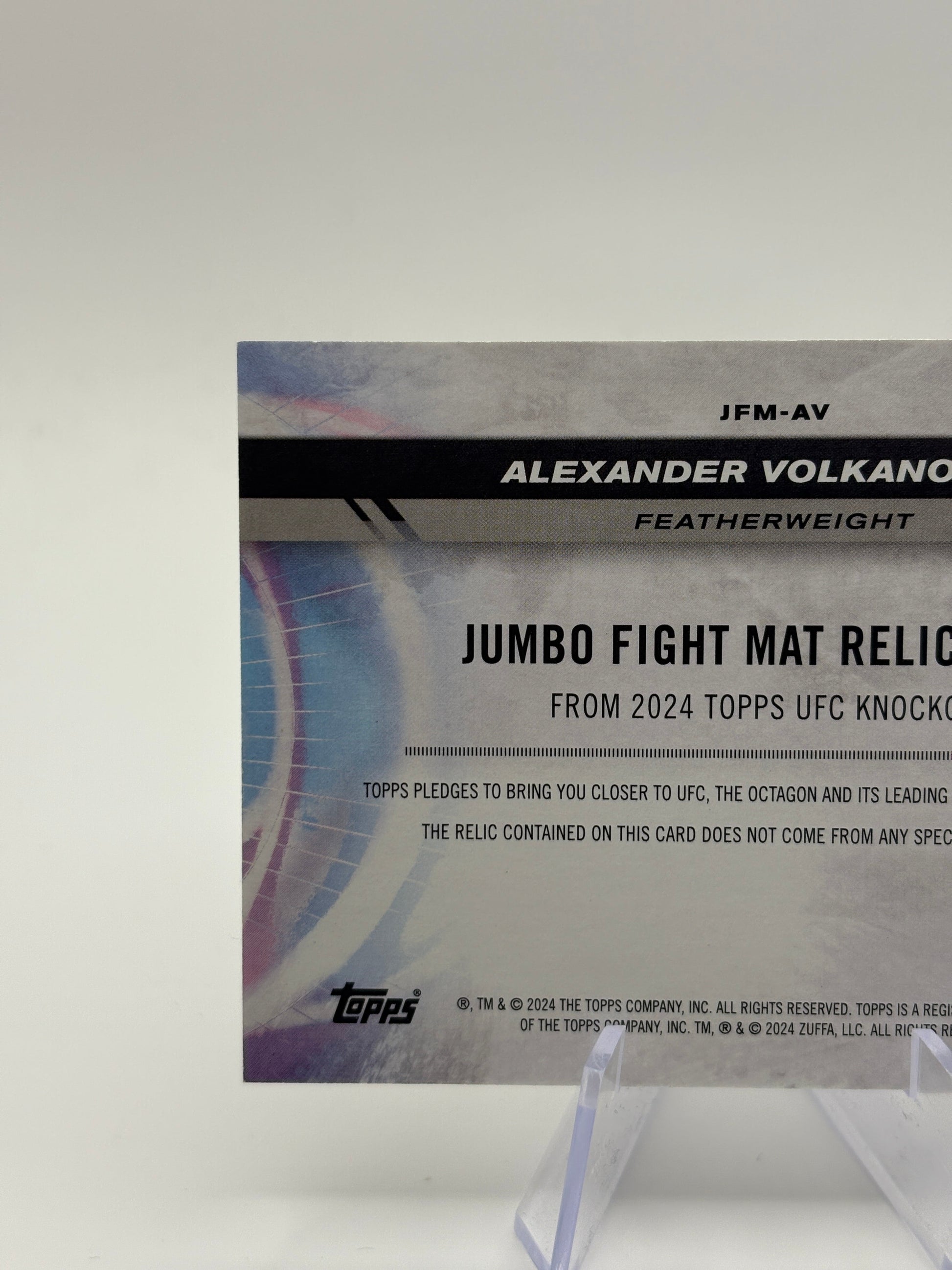 2024 Topps UFC Jumbo Fight Mat Relic Card Alexander Volkanovski FRENLY BRICKS - Open 7 Days
