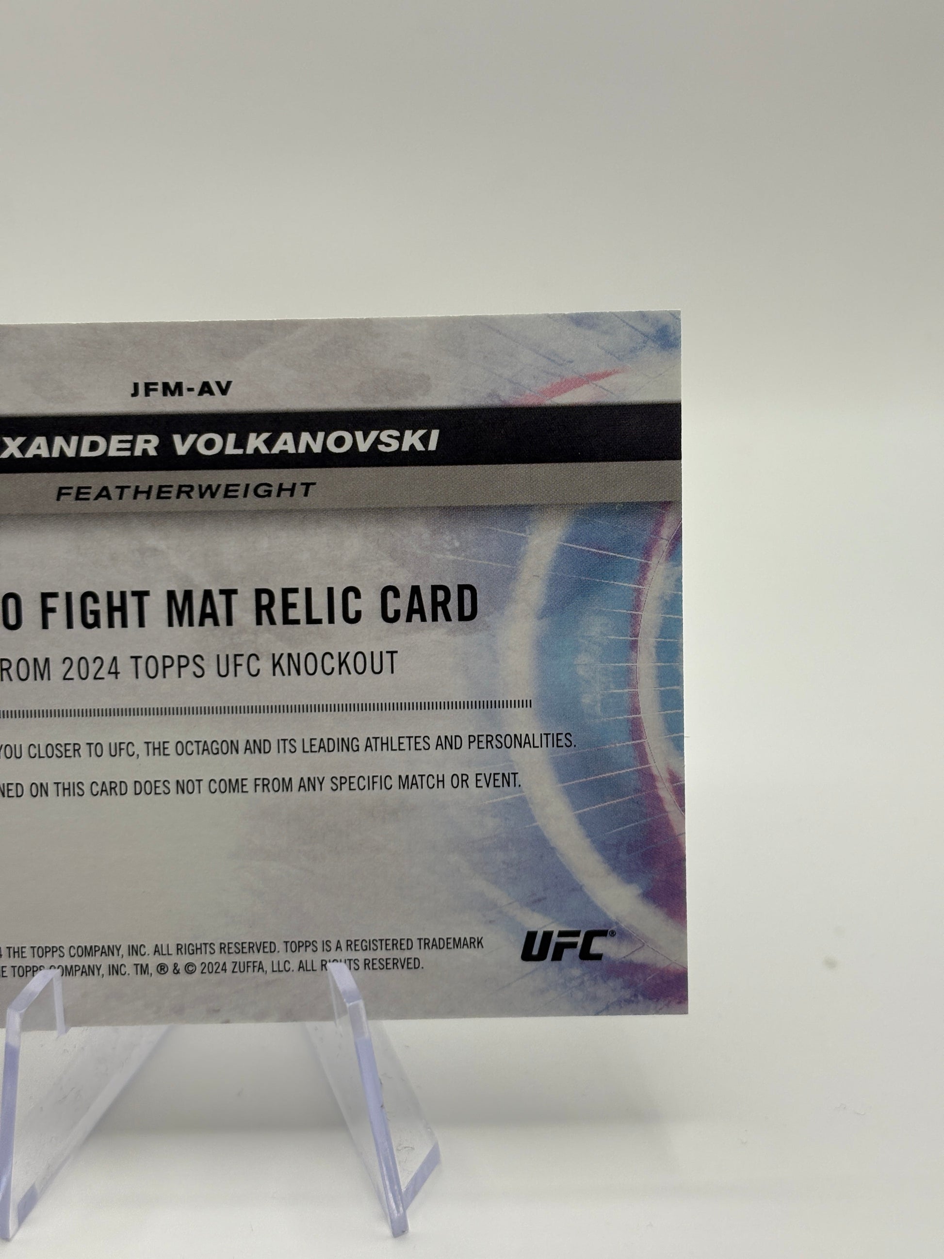 2024 Topps UFC Jumbo Fight Mat Relic Card Alexander Volkanovski FRENLY BRICKS - Open 7 Days