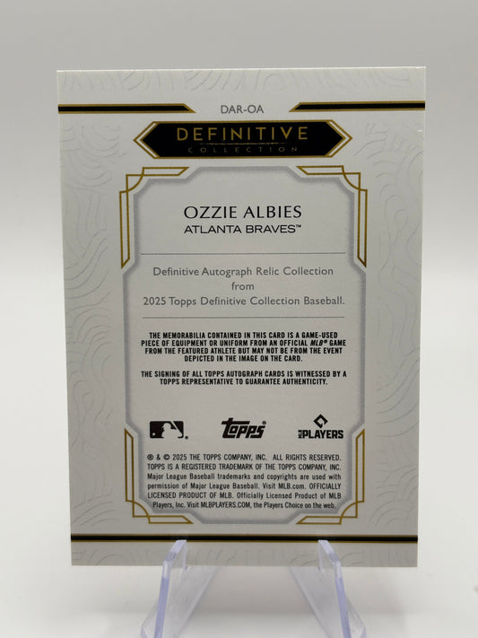 2025 Topps Definitive Ozzie Albies Relic Auto Cards Patch Braves /50 FRENLY BRICKS - Open 7 Days