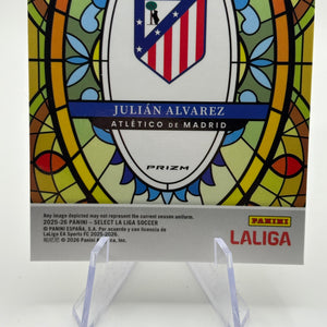 2025-26 Panini Select La Liga Julian Alvarez Stained Glass #3 Atletico FRENLY BRICKS - Open 7 Days