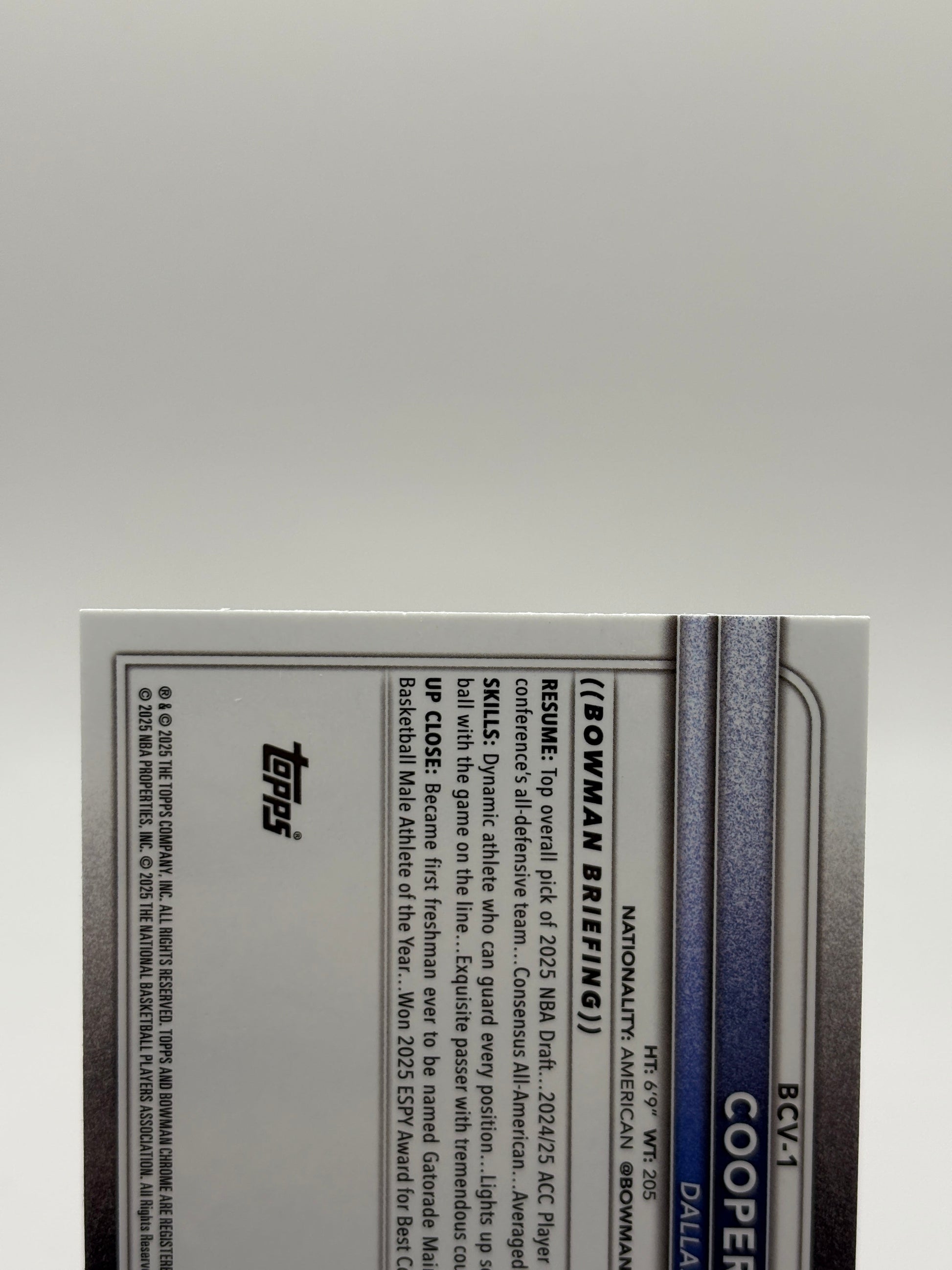 2025-26 Bowman Chrome Cooper Flagg Rookie Base #BCV-1 Mavericks (RC) FRENLY BRICKS - Open 7 Days