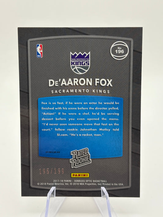 2017 Donruss Optic DE AARON FOX Rated Rookie #196 Orange /199 FRENLY BRICKS - Open 7 Days