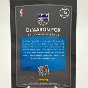2017 Donruss Optic DE AARON FOX Rated Rookie #196 Orange /199 FRENLY BRICKS - Open 7 Days