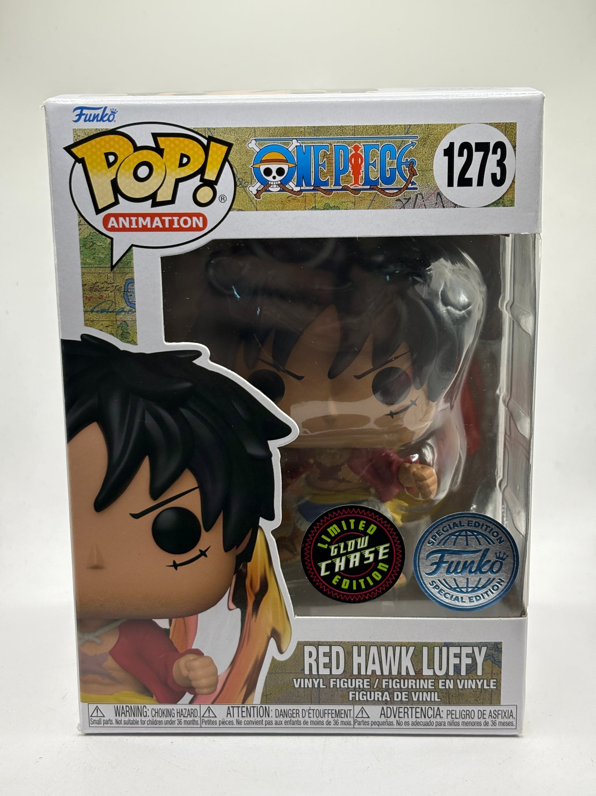 Funko POP! Animation One Piece #1273 Red Hawk Luffy Limited Glow Chase image 1