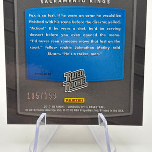 2017 Donruss Optic DE AARON FOX Rated Rookie #196 Orange /199 FRENLY BRICKS - Open 7 Days