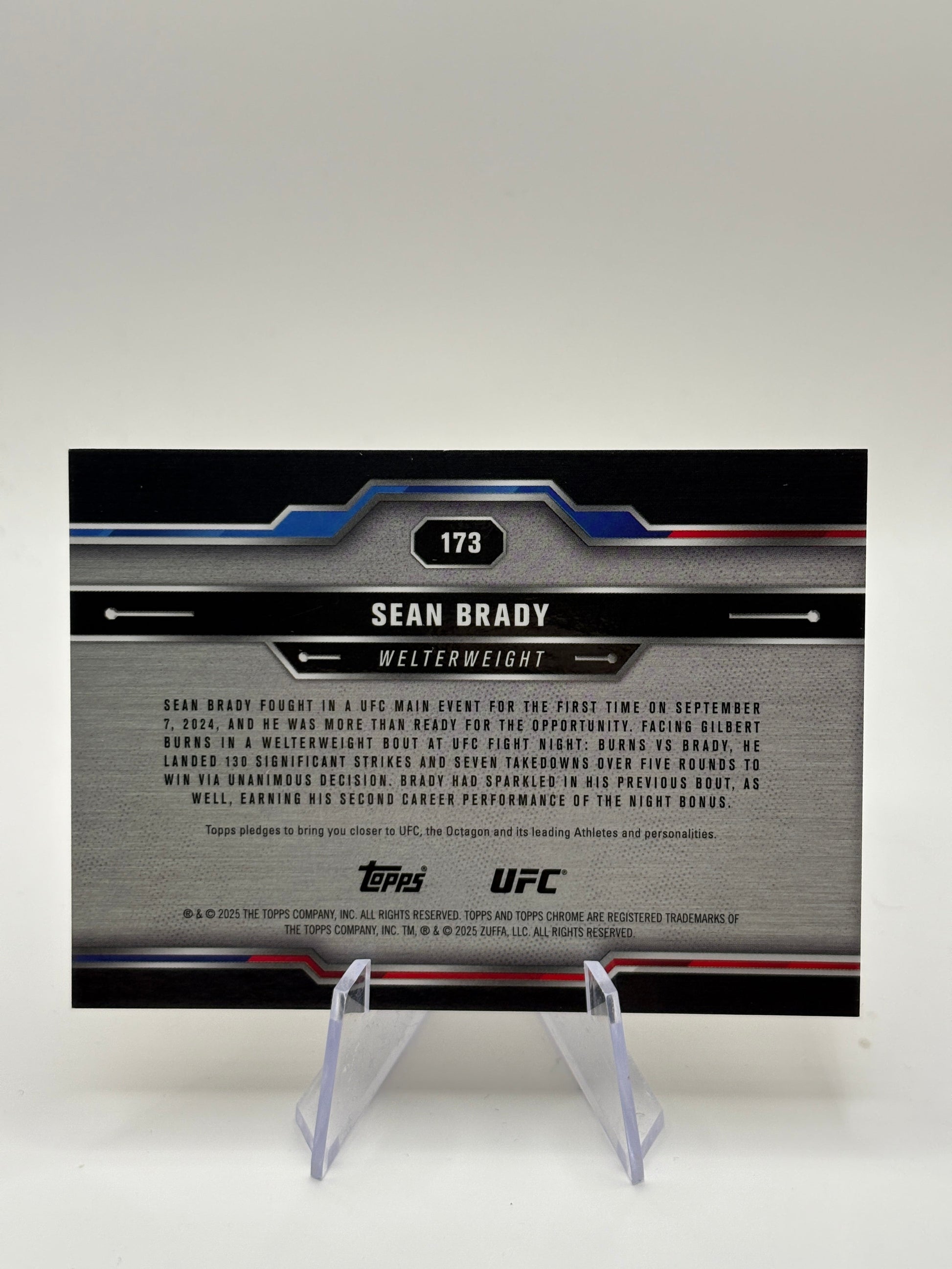 2025 Topps Chrome UFC Sean Brady Gold Refractor /50 UFC #173 FRENLY BRICKS - Open 7 Days