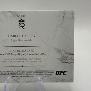 Carlos Ulberg 2025 Topps Royalty UFC Star Relic /99 Patch FRENLY BRICKS - Open 7 Days