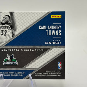 2015-16 Panini Threads Rookie Threads Insert #5 KARL-ANTHONY TOWNS Patch Card RC FRENLY BRICKS - Open 7 Days