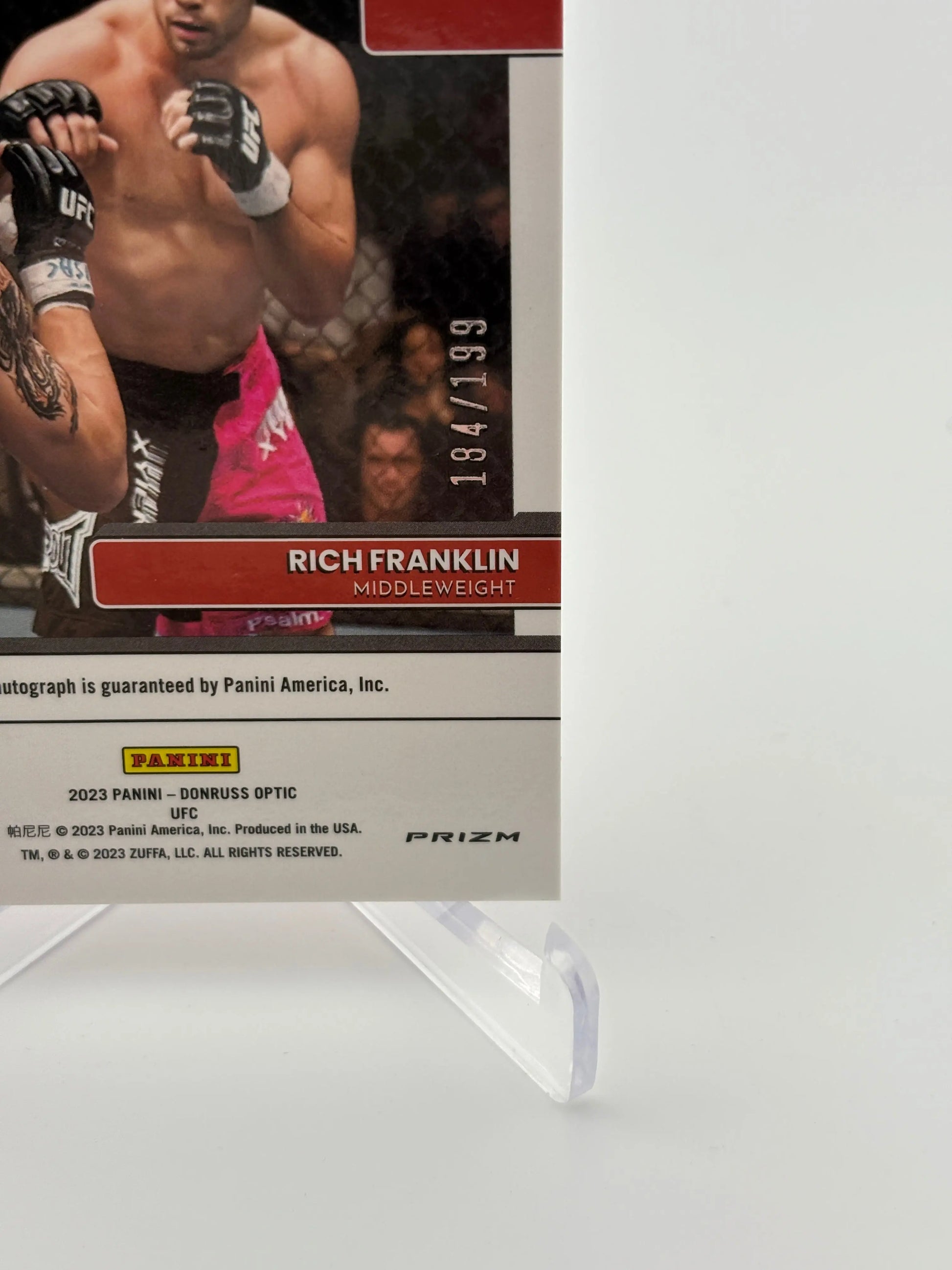 2023 Donruss Optic Signature Series Rich Franklin Red Prizm Auto /199 #SS-RFL FRENLY BRICKS - Open 7 Days