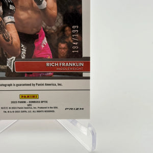2023 Donruss Optic Signature Series Rich Franklin Red Prizm Auto /199 #SS-RFL FRENLY BRICKS - Open 7 Days